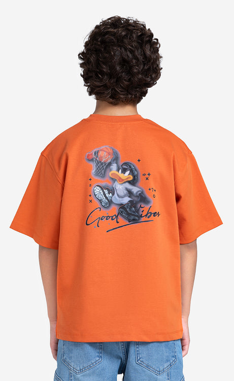 Boys' Printed T-Shirt - Orange, Ecru & Olive – view 7