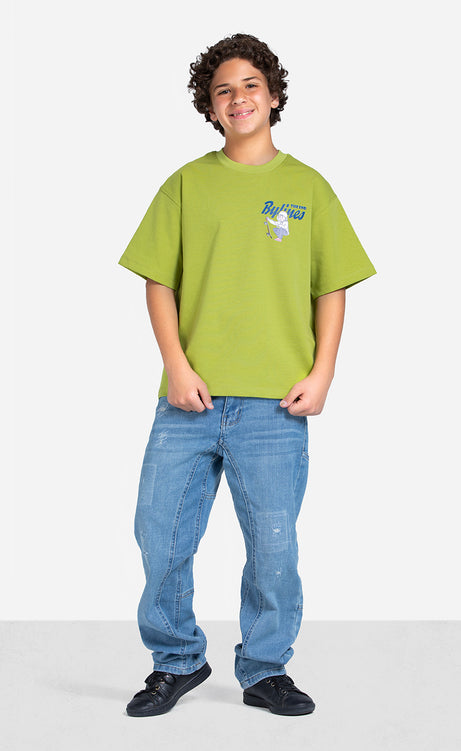 Boys' Printed T-Shirt - Dark Apple, Mystic & Light Gray – view 11