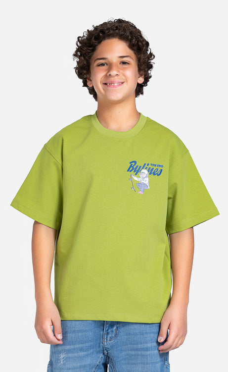Boys' Printed T-Shirt - Dark Apple, Mystic & Light Gray