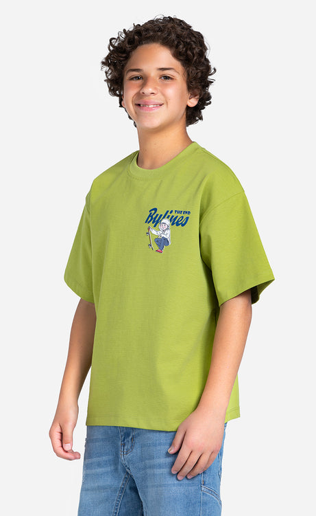 Boys' Printed T-Shirt - Dark Apple, Mystic & Light Gray – view 12