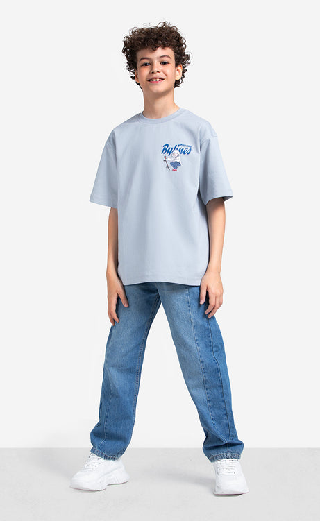Boys' Printed T-Shirt - Dark Apple, Mystic & Light Gray – view 4