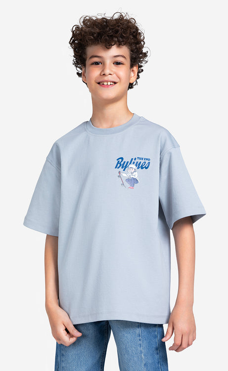 Boys' Printed T-Shirt - Dark Apple, Mystic & Light Gray – view 5