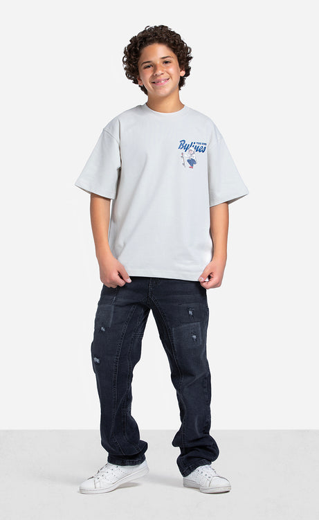 Boys' Printed T-Shirt - Dark Apple, Mystic & Light Gray – view 8