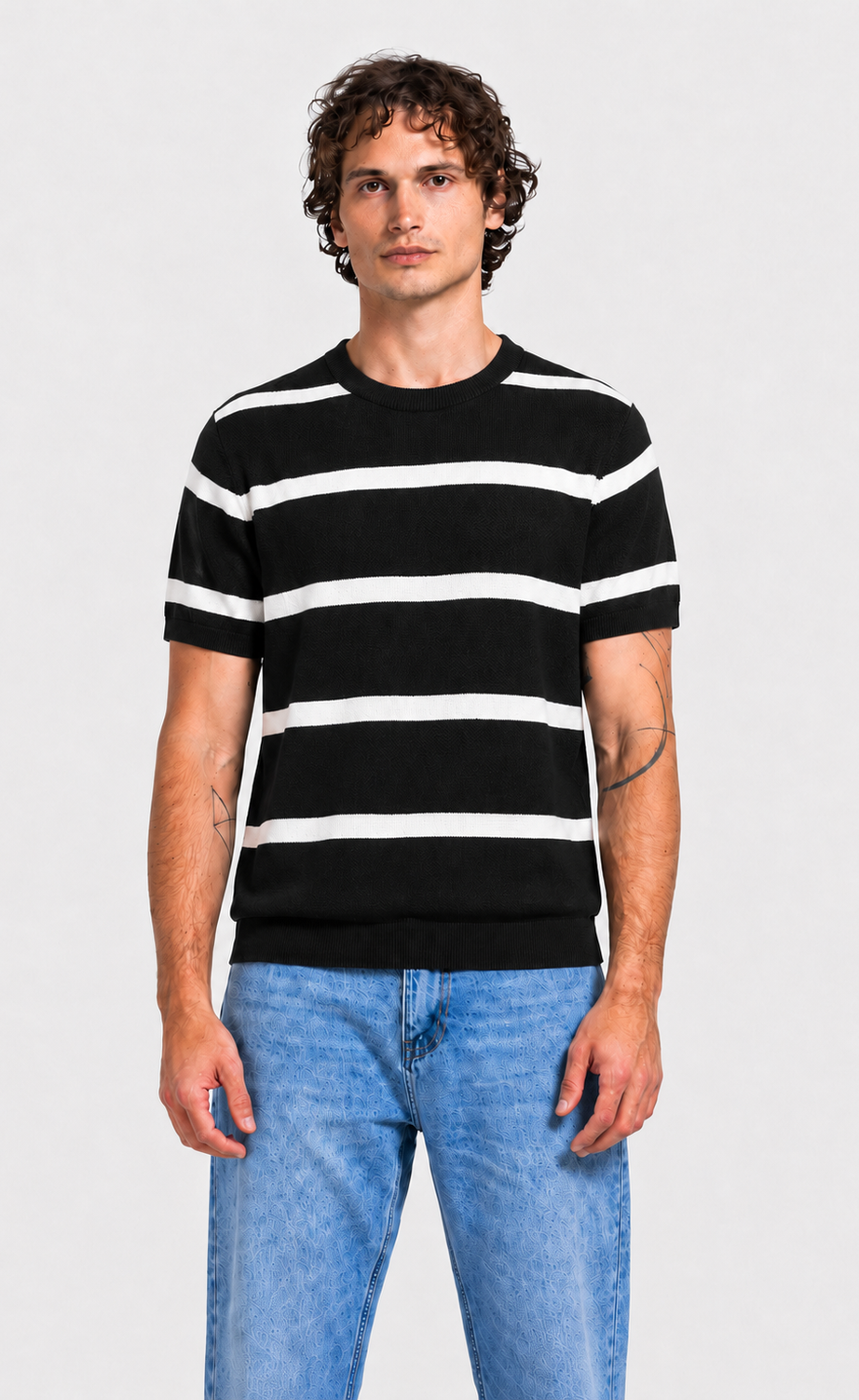 Men's Striped Crew-Neck Short-Sleeve T-Shirt