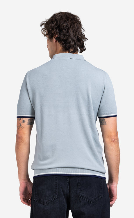 Men's Plain Short-Sleeve Polo Shirt - Black & Mint – view 7
