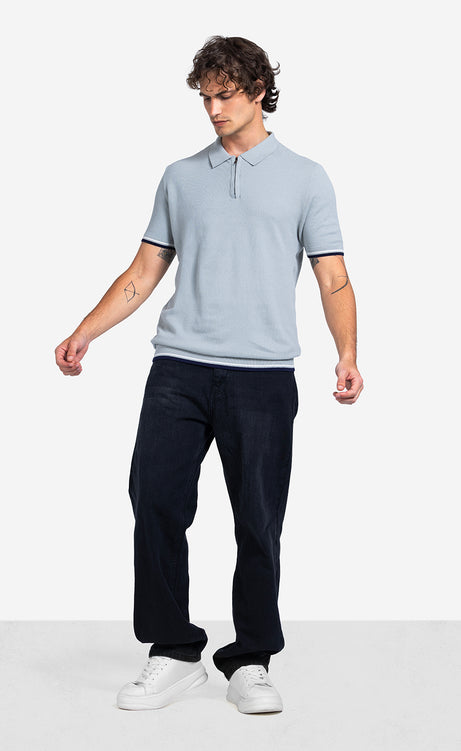 Men's Plain Short-Sleeve Polo Shirt - Black & Mint – view 8