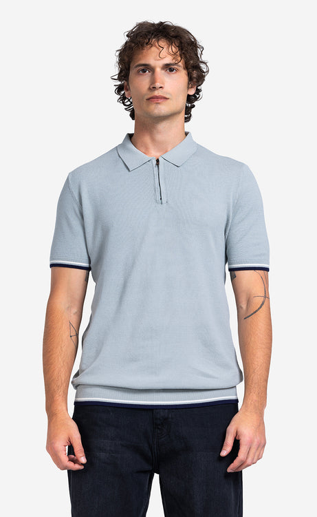Men's Plain Short-Sleeve Polo Shirt - Black & Mint – view 2
