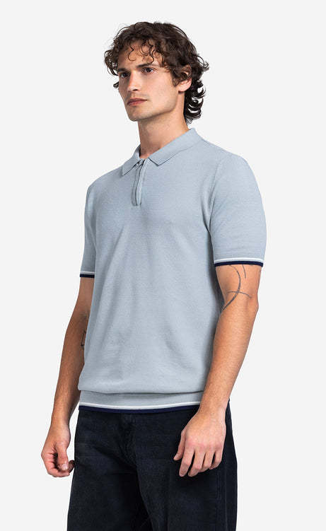 Men's Plain Short-Sleeve Polo Shirt - Black & Mint – view 6