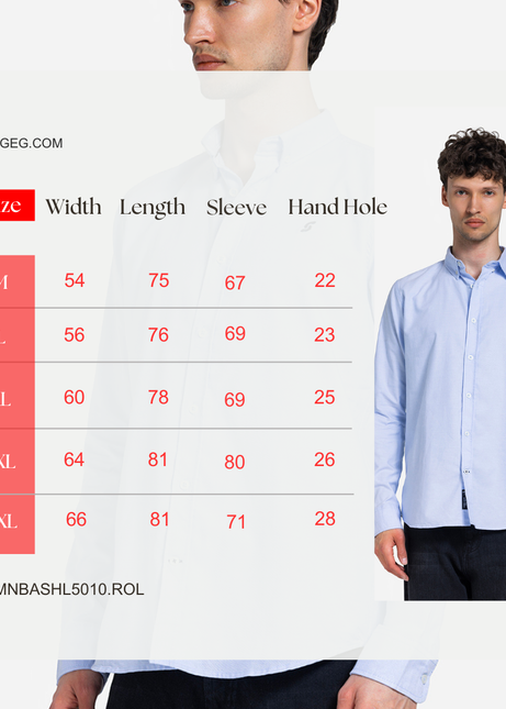 Long Sleeve Shirt - Men - Plain