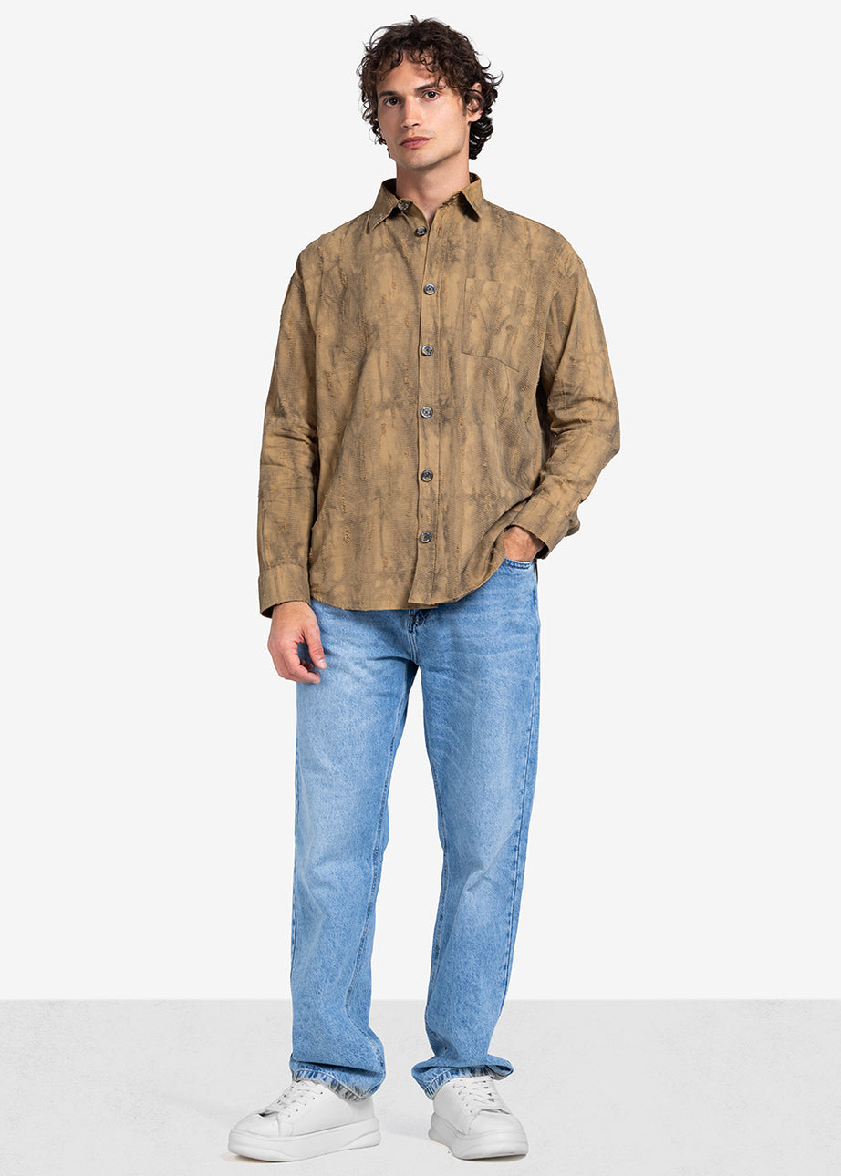Long Sleeve Shirt - Men - Textured