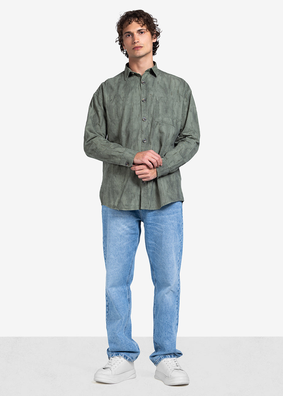 Long Sleeve Shirt - Men - Textured