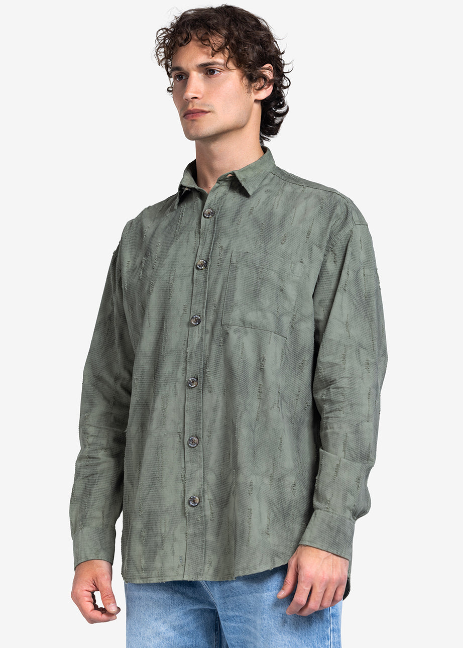 Long Sleeve Shirt - Men - Textured