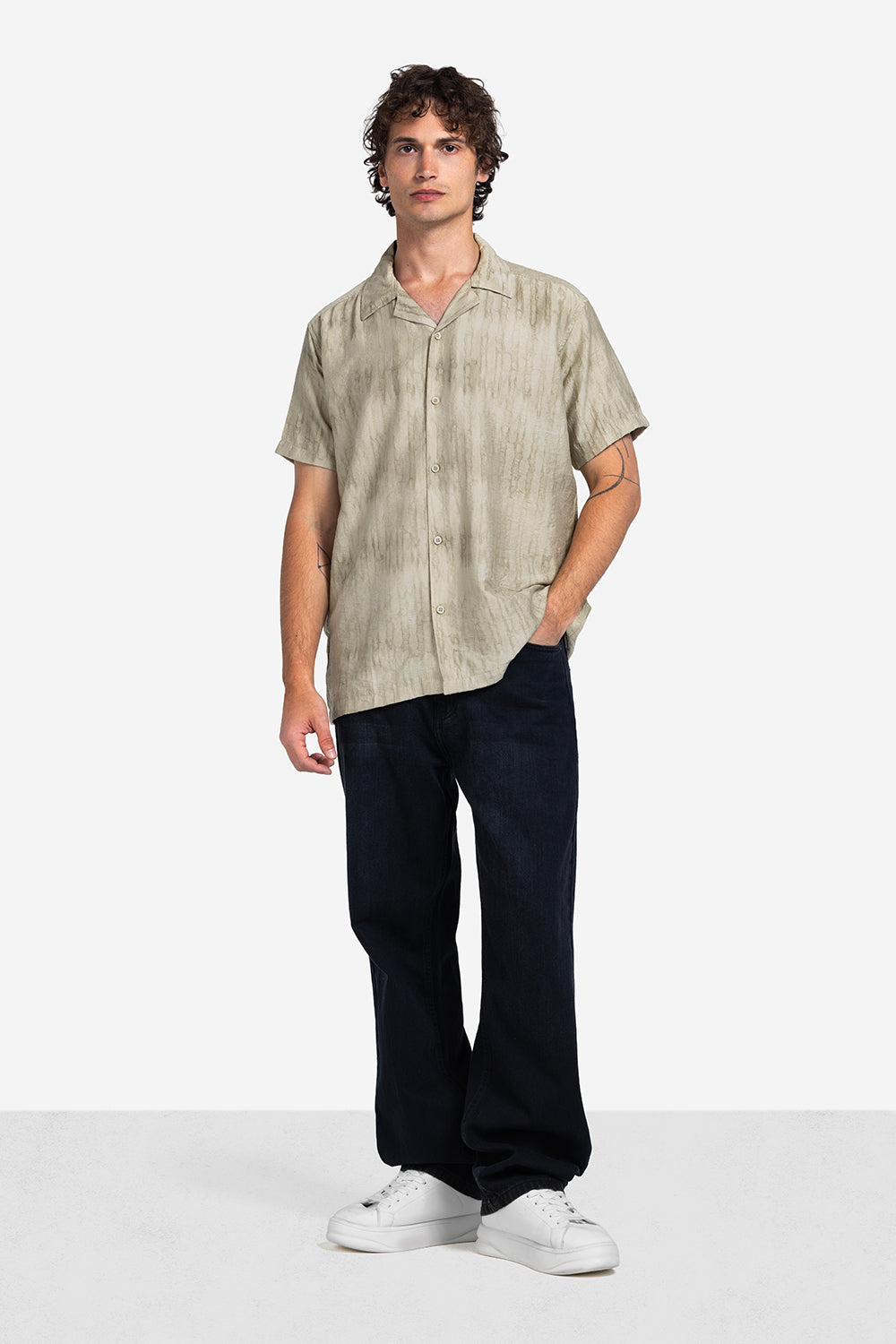 Half sleeve shirt - Men - Textured