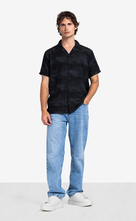 Men's Textured Half-Sleeve Shirt – view 8