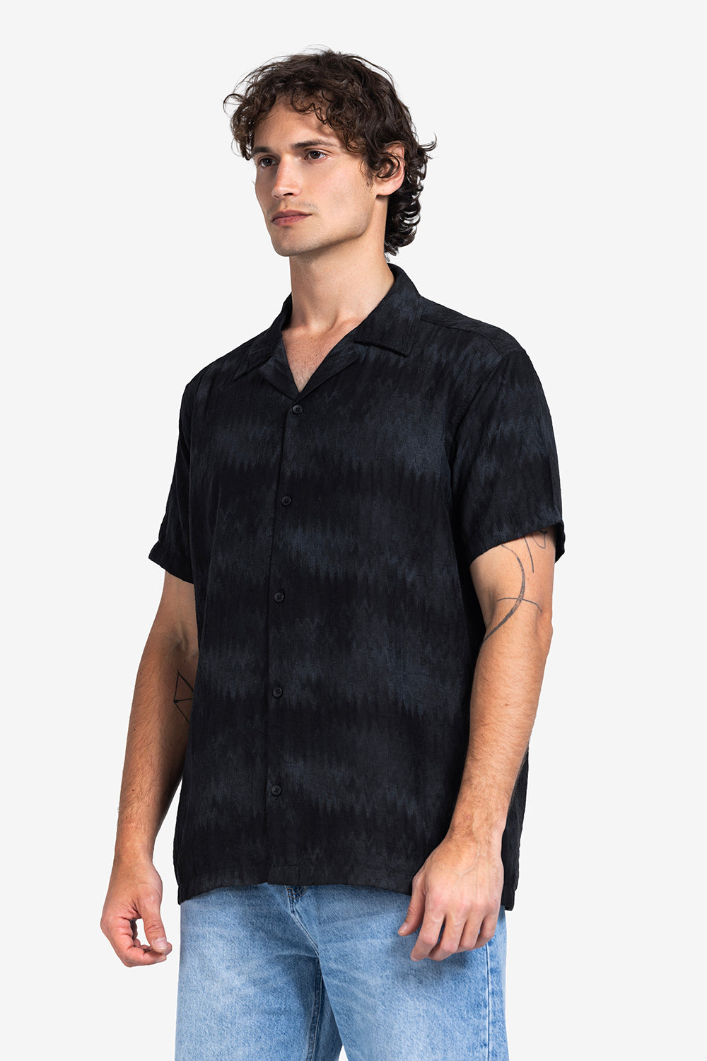 Half sleeve shirt - Men - Textured