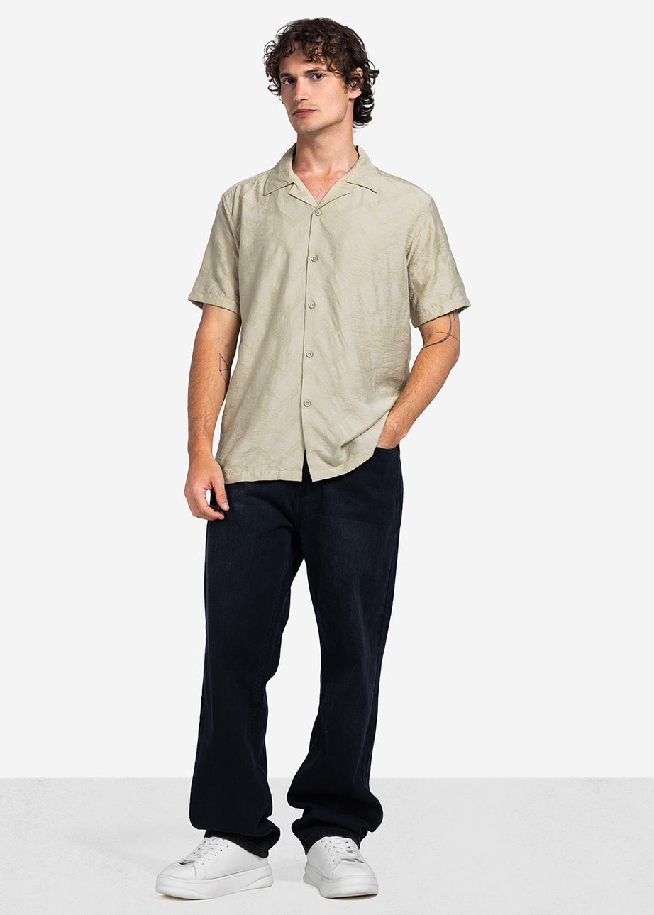 Half sleeve shirt - Men - Textured