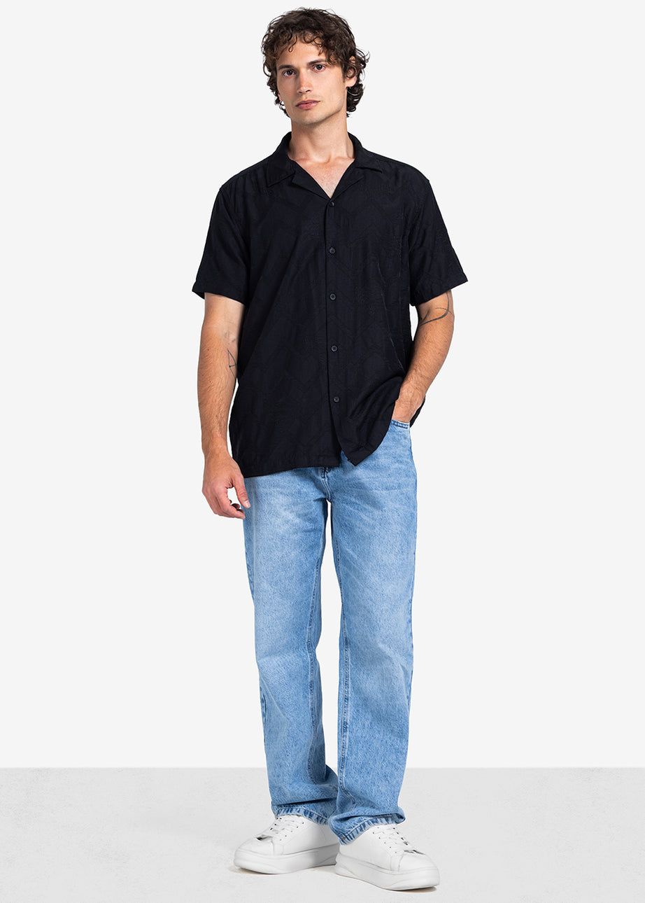 Half sleeve shirt - Men - Textured