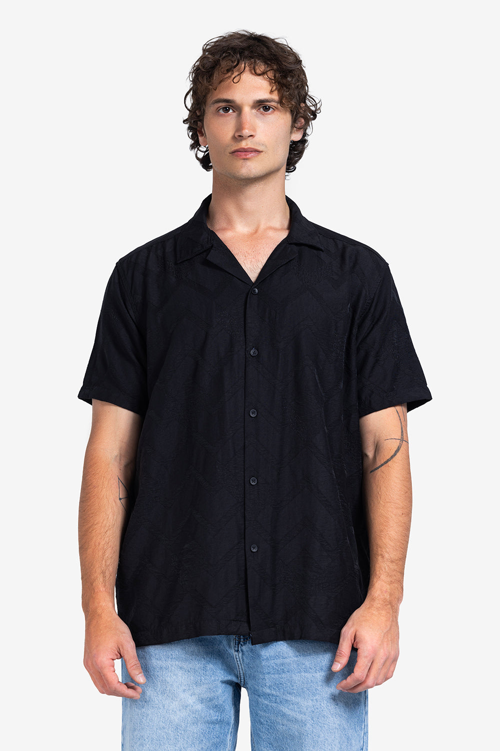 Half sleeve shirt - Men - Textured