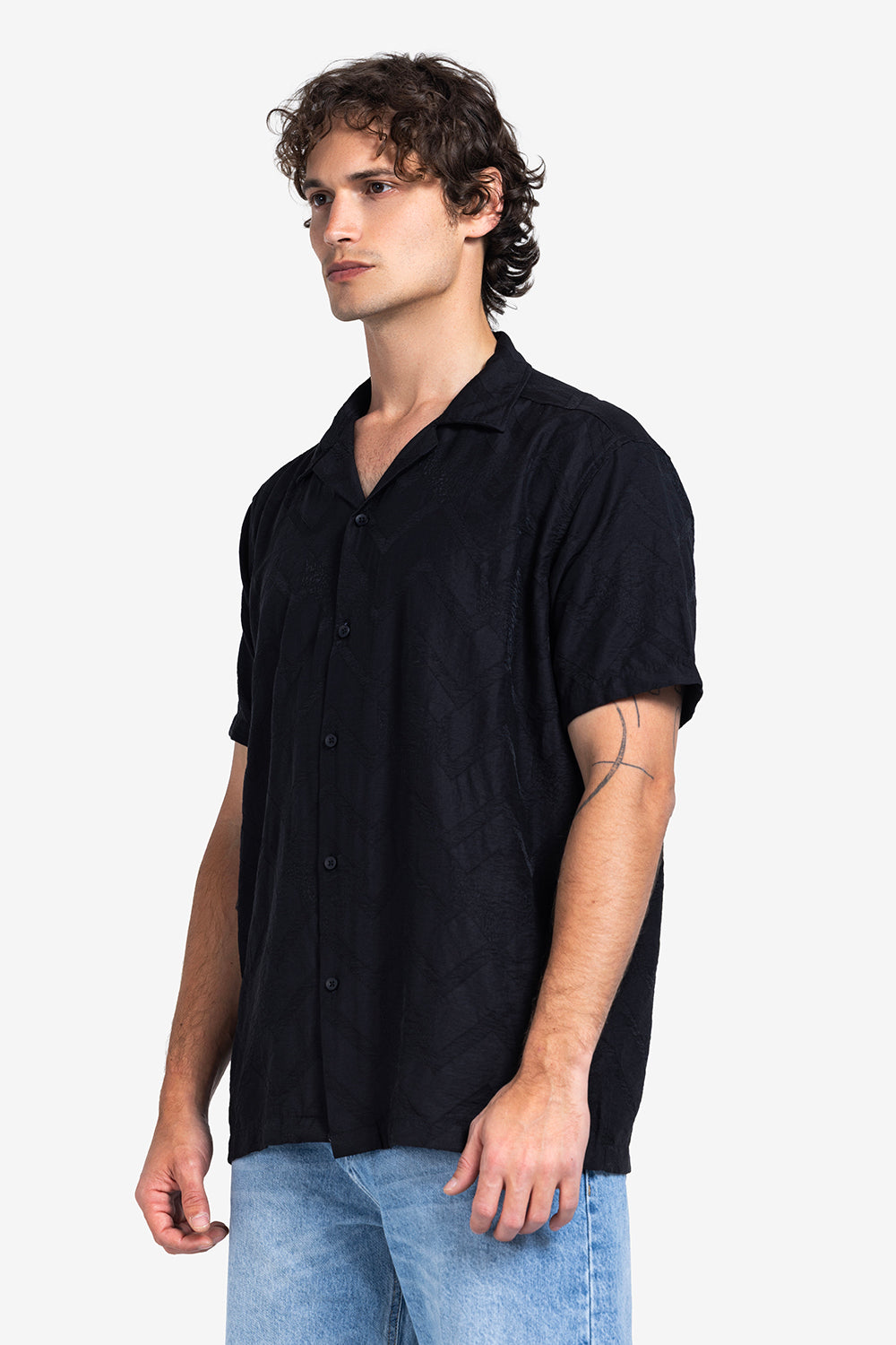 Half sleeve shirt - Men - Textured