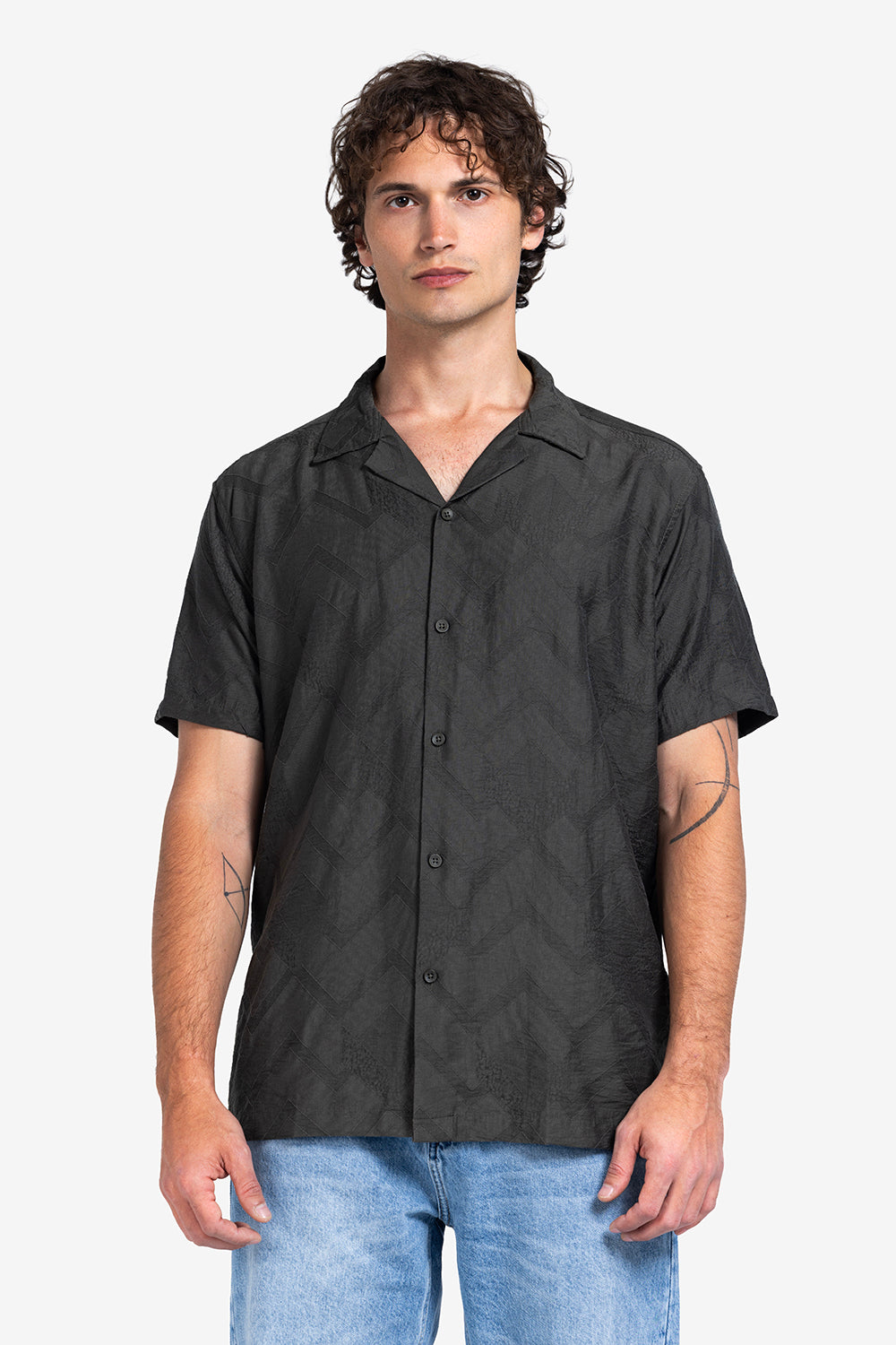 Half sleeve shirt - Men - Textured