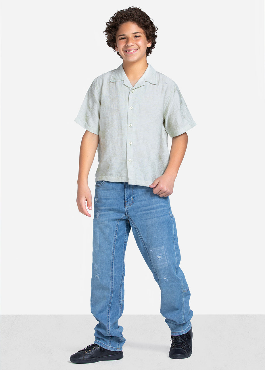 Half sleeve shirt - Boys - Plain