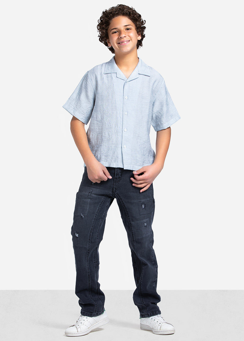 Half sleeve shirt - Boys - Plain