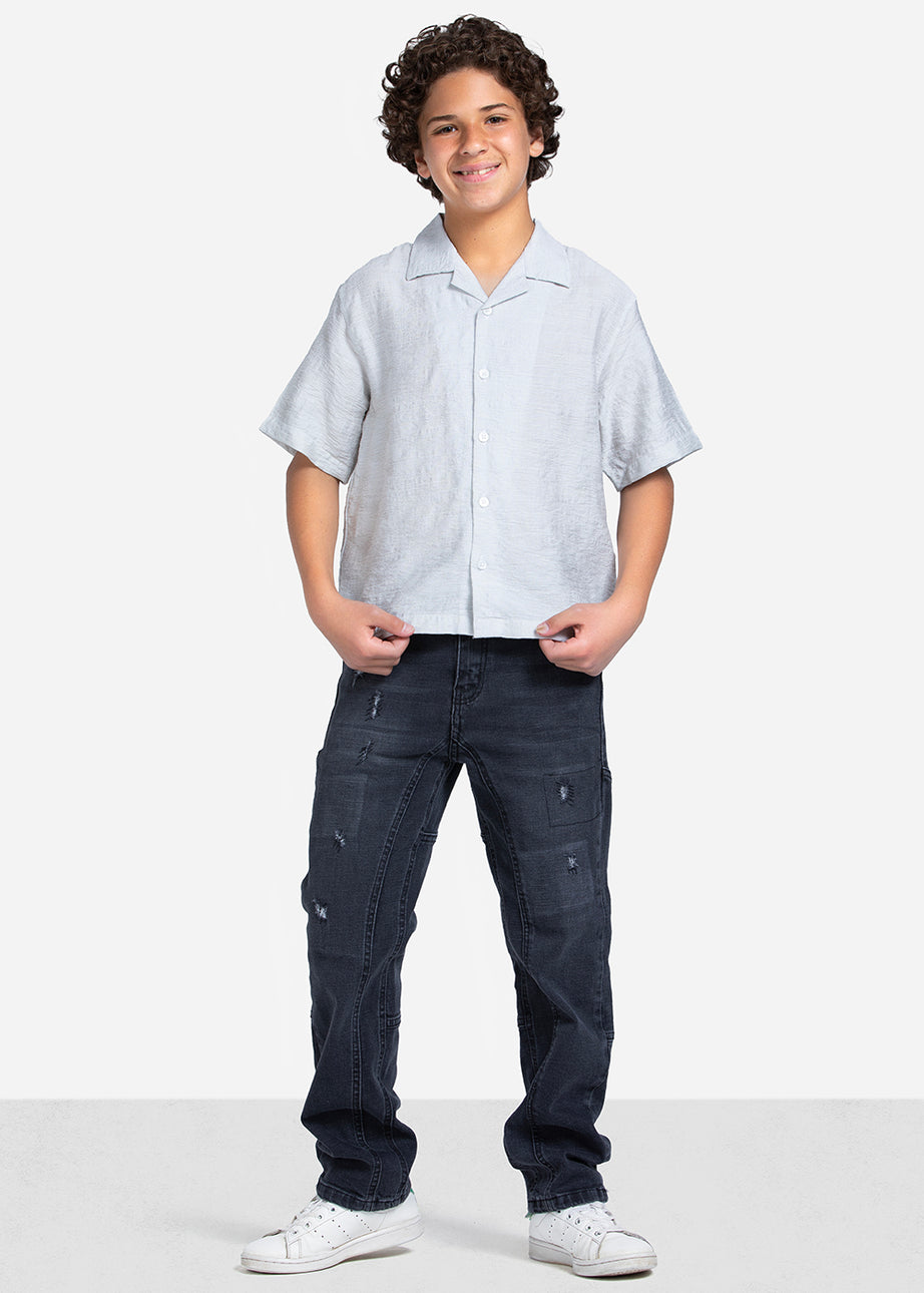 Half sleeve shirt - Boys - Plain