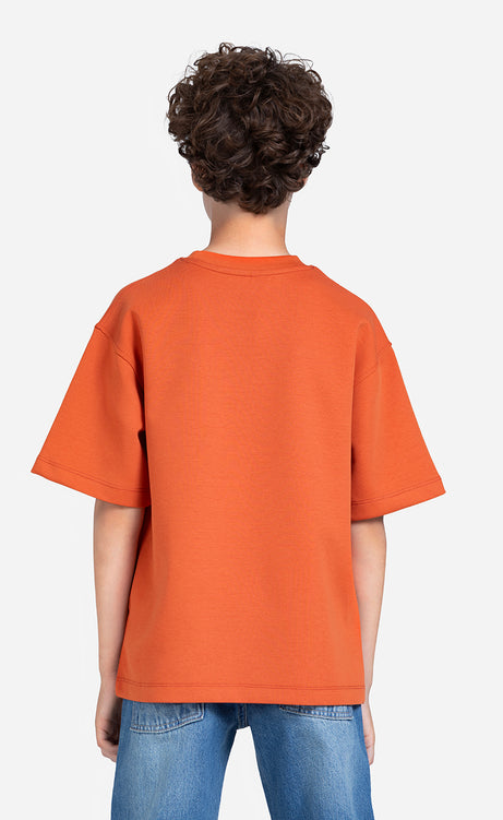 Boys' Printed T-Shirt - Silver, Orange & Cocoa – view 5