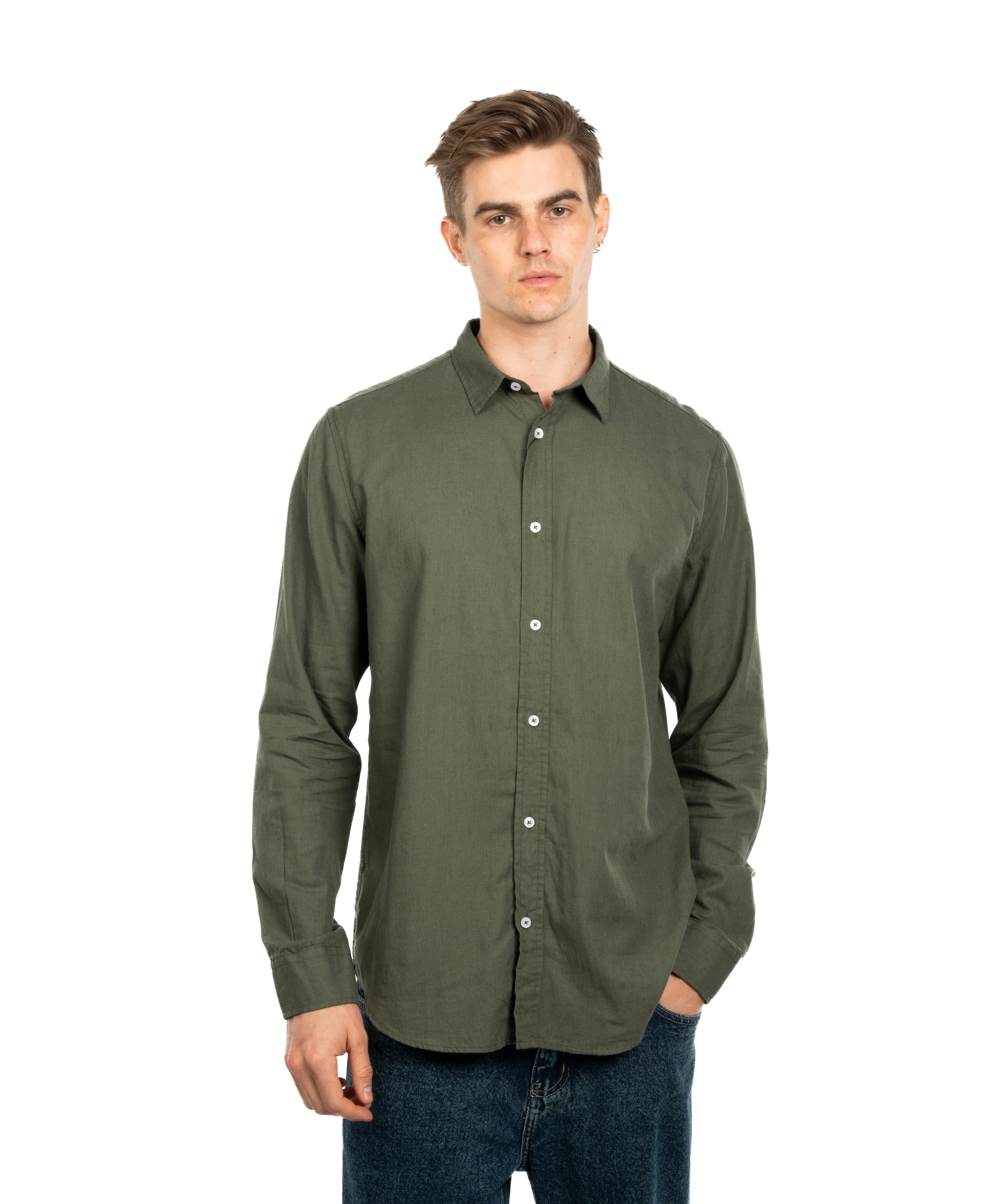 Long Sleeve Shirt - Men - Plain