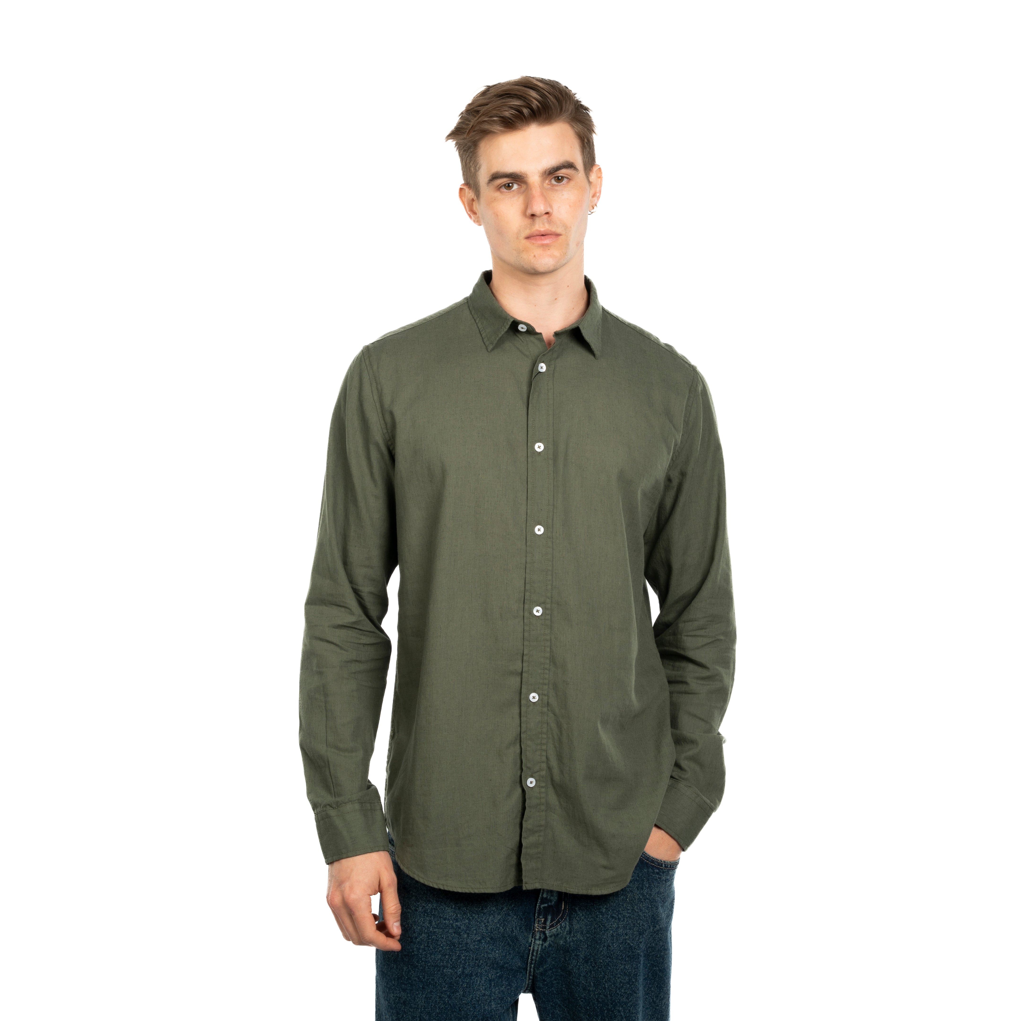 Long Sleeve Shirt - Men - Plain