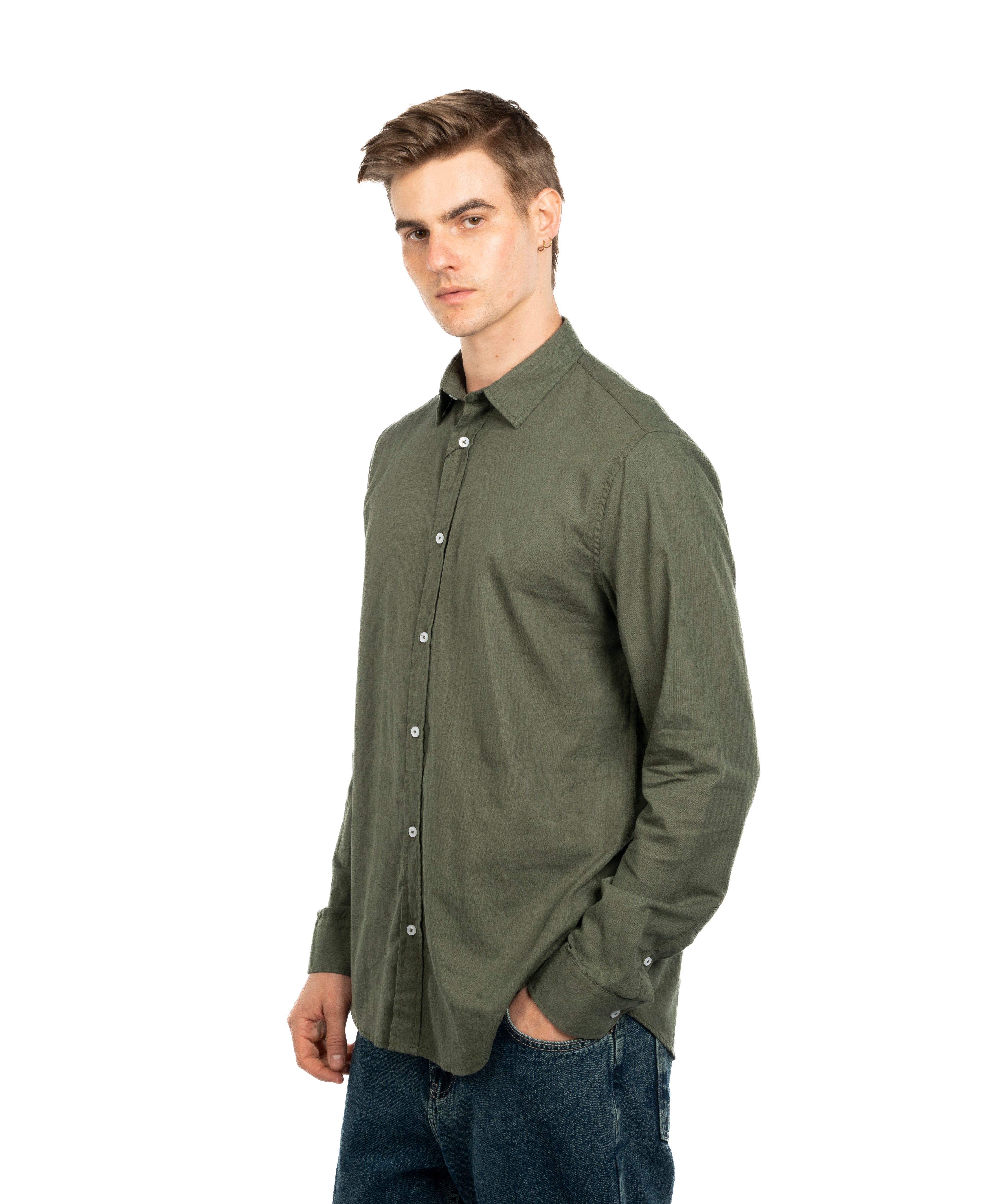 Long Sleeve Shirt - Men - Plain