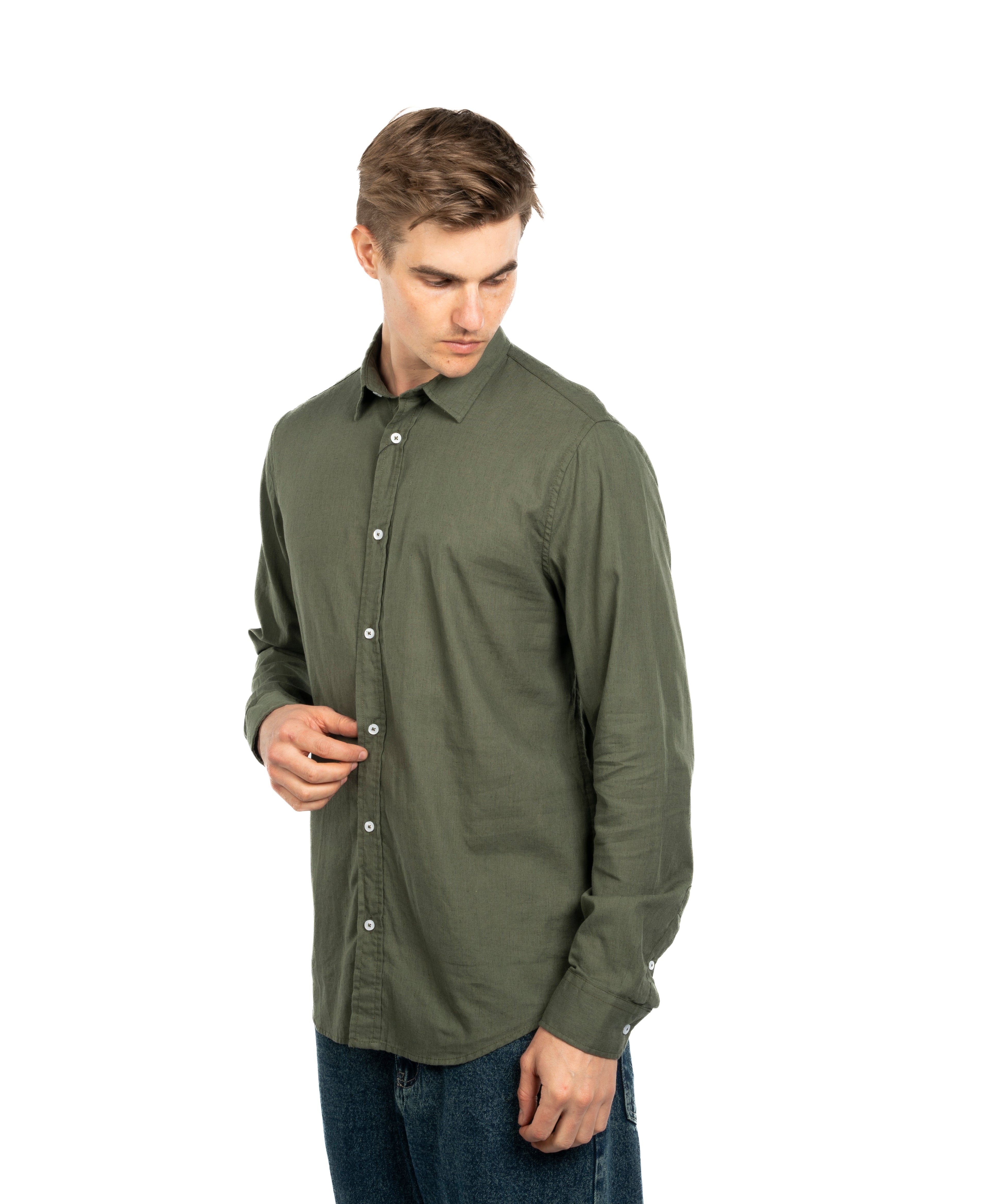 Long Sleeve Shirt - Men - Plain