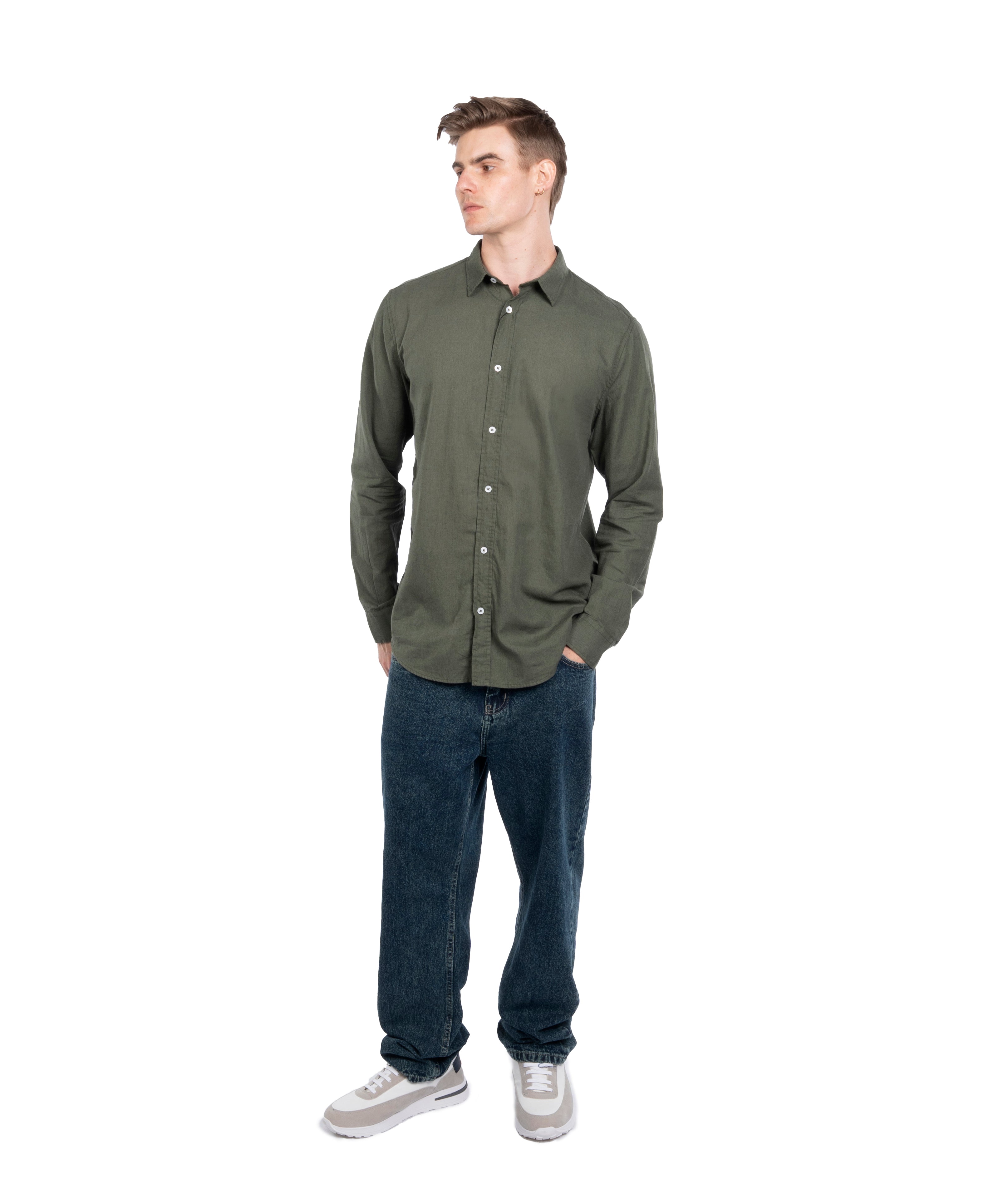 Long Sleeve Shirt - Men - Plain