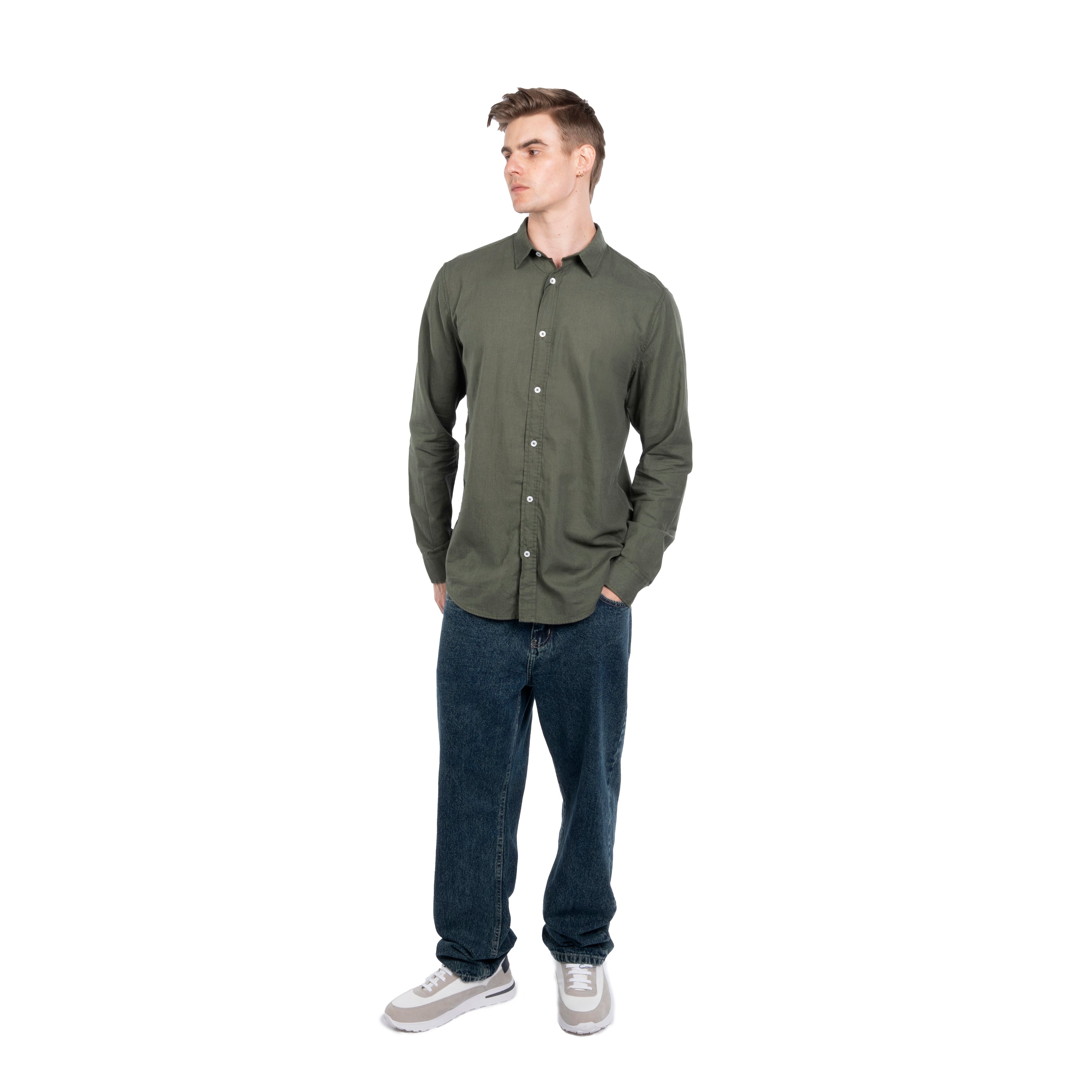 Long Sleeve Shirt - Men - Plain