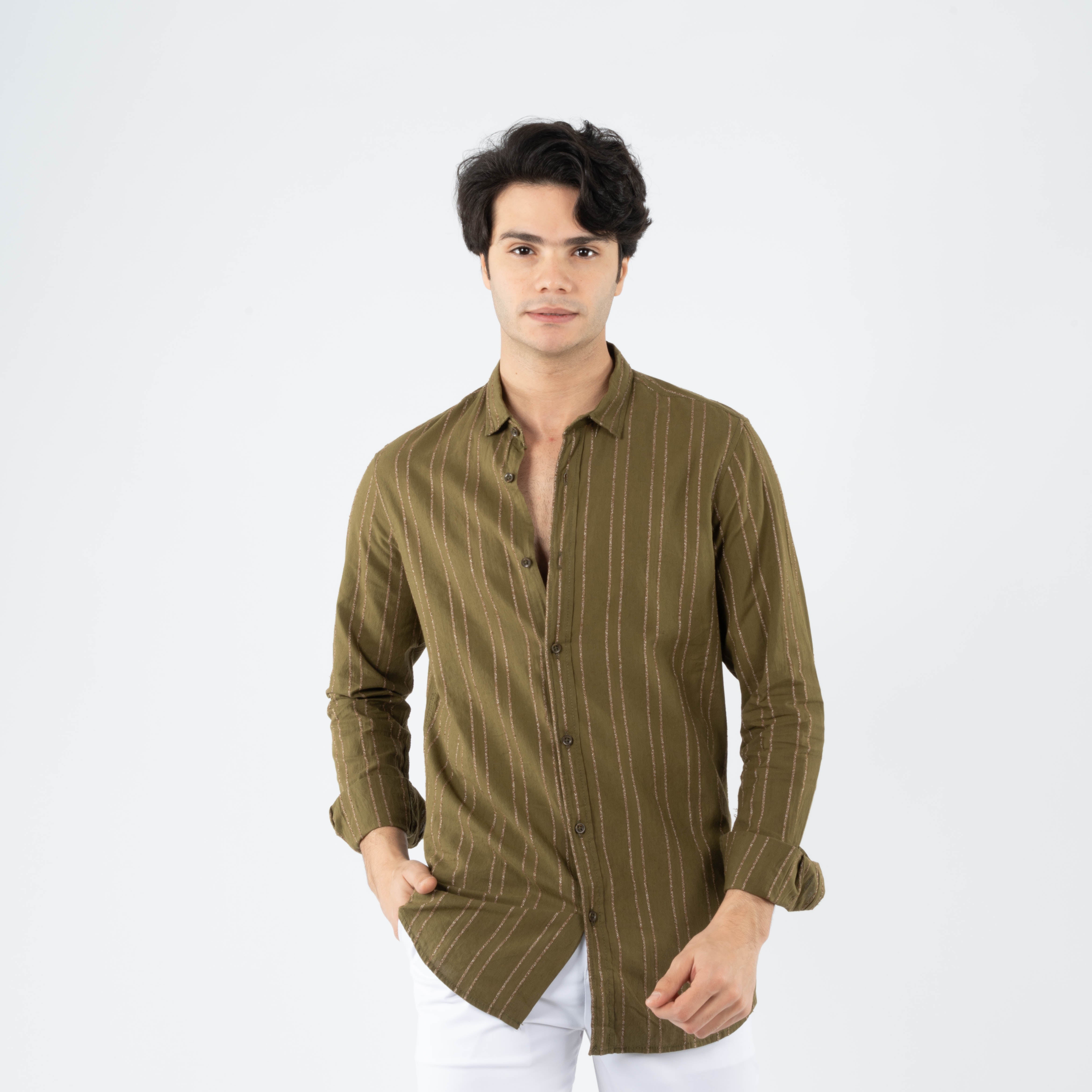 Long Sleeve Shirt - Men - Striped