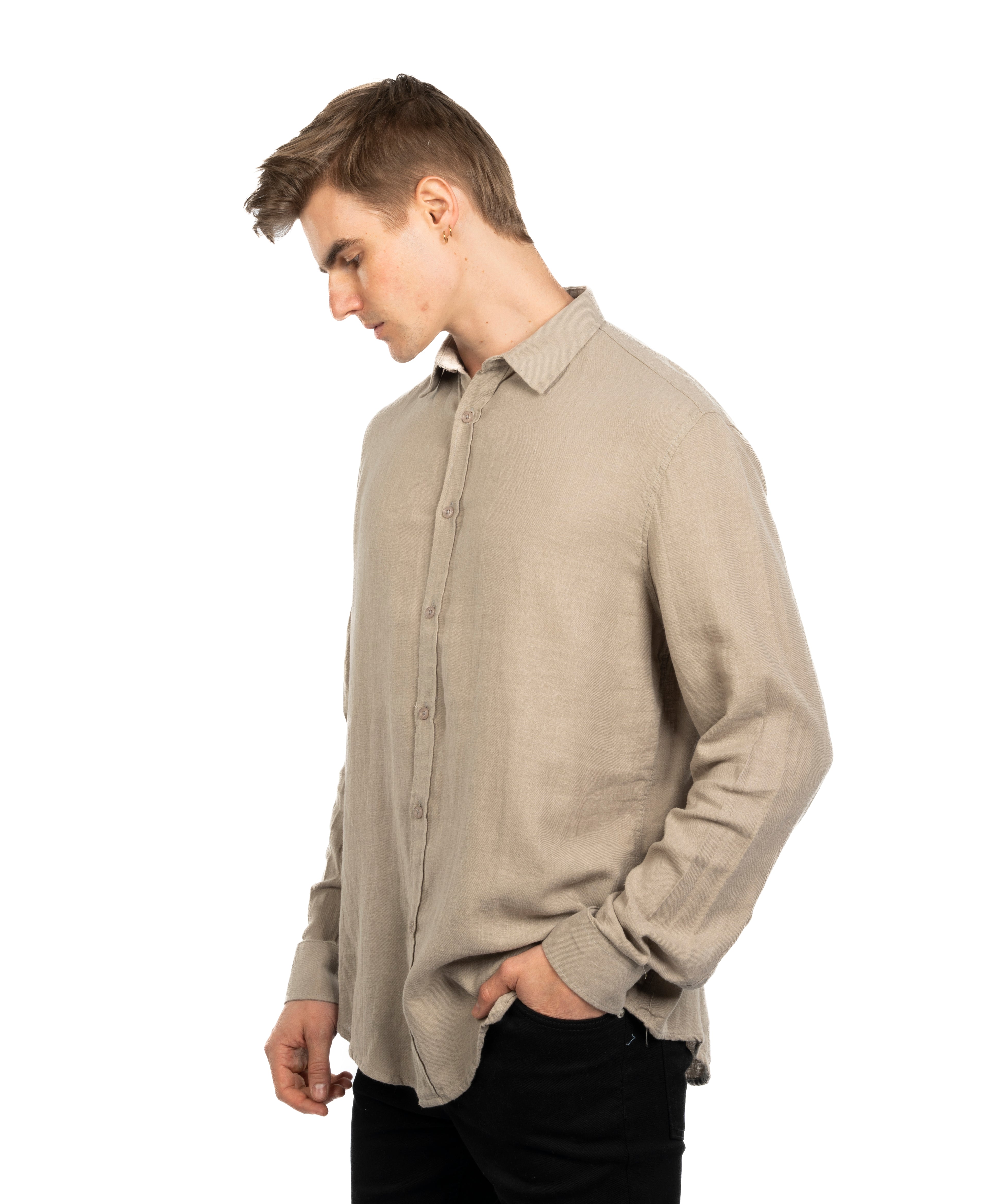 Long Sleeve Shirt - Men - Plain