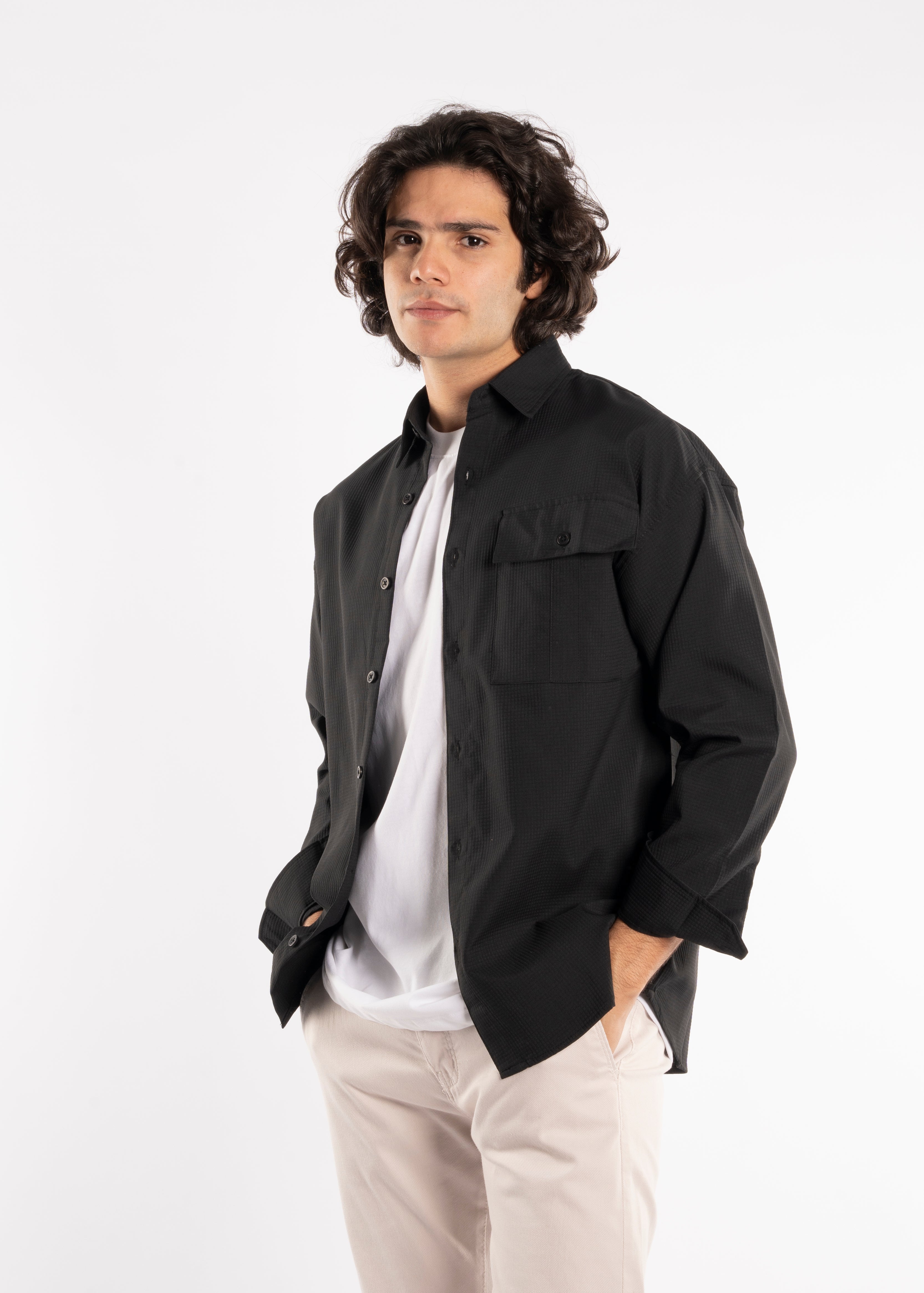 Long Sleeve Shirt - Men - Gabardine