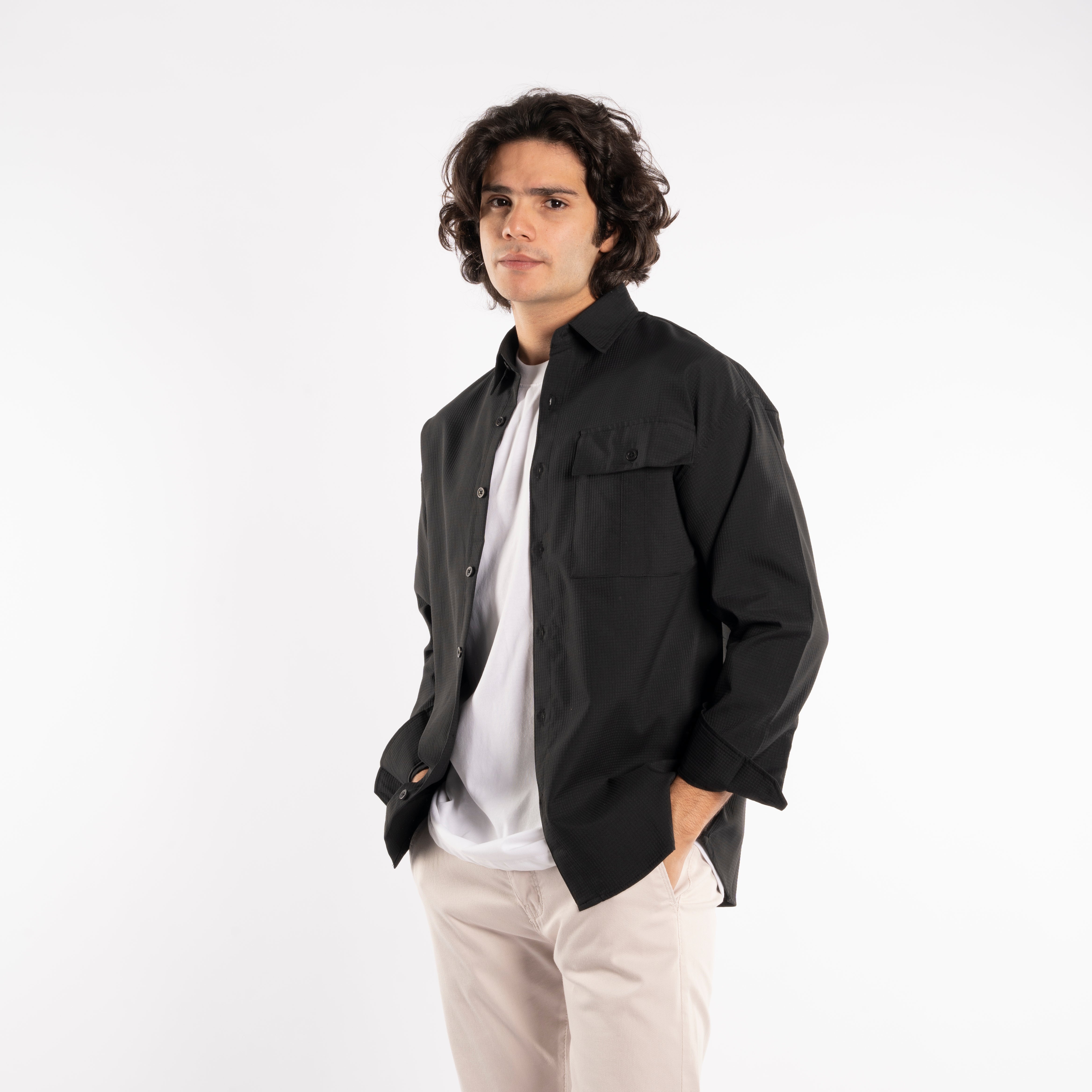 Long Sleeve Shirt - Men - Gabardine