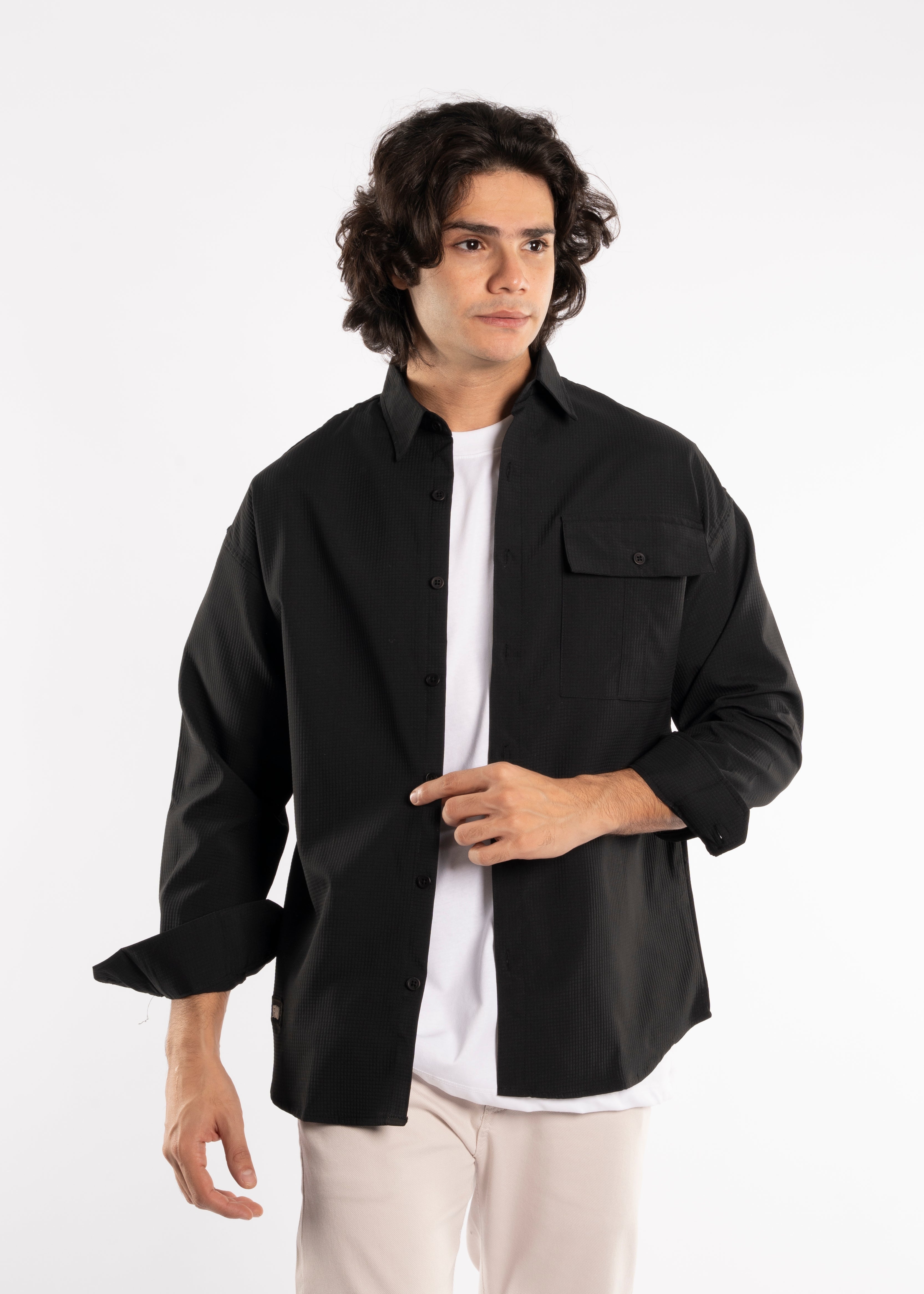 Long Sleeve Shirt - Men - Gabardine