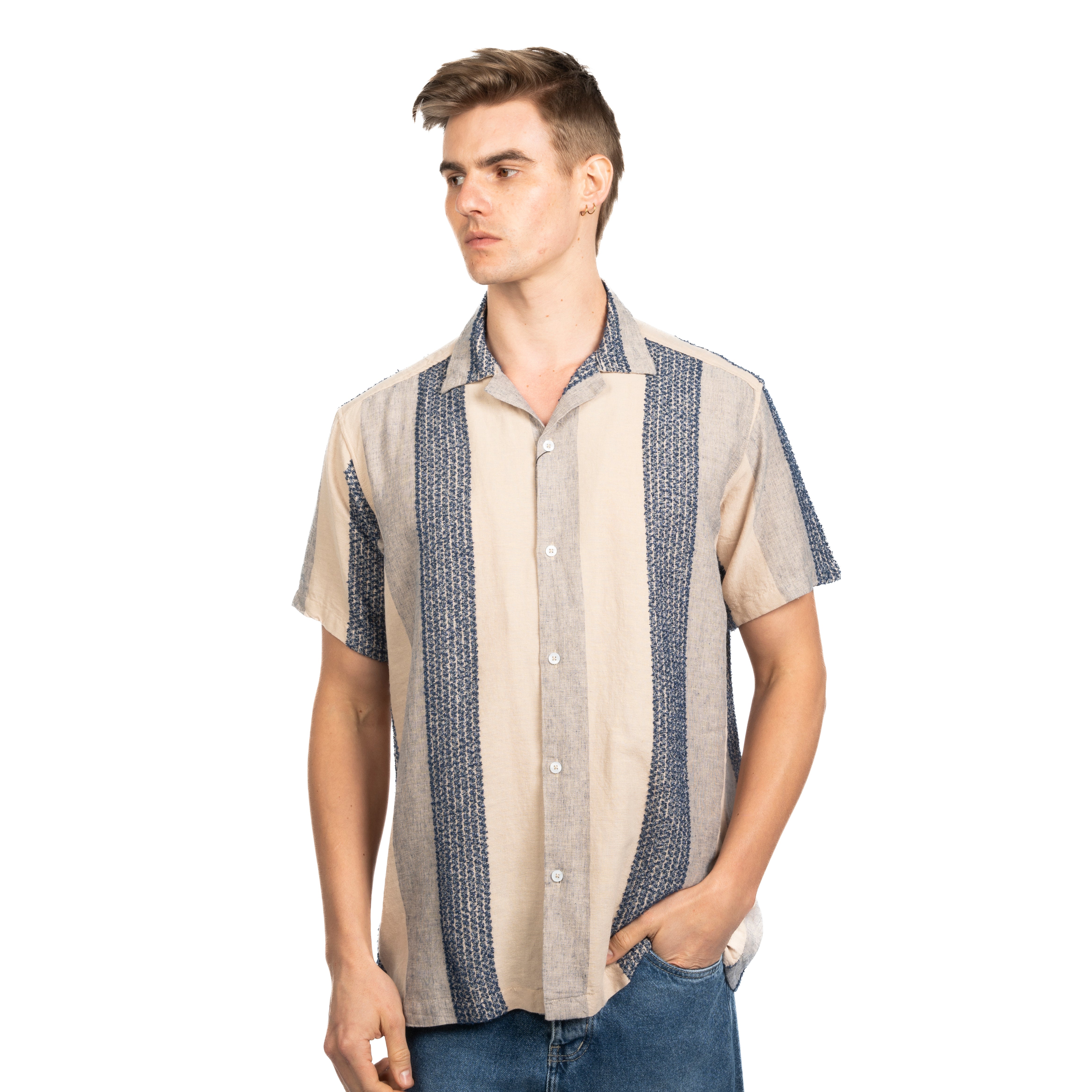 Half Sleeve Shirt - Men - Striped