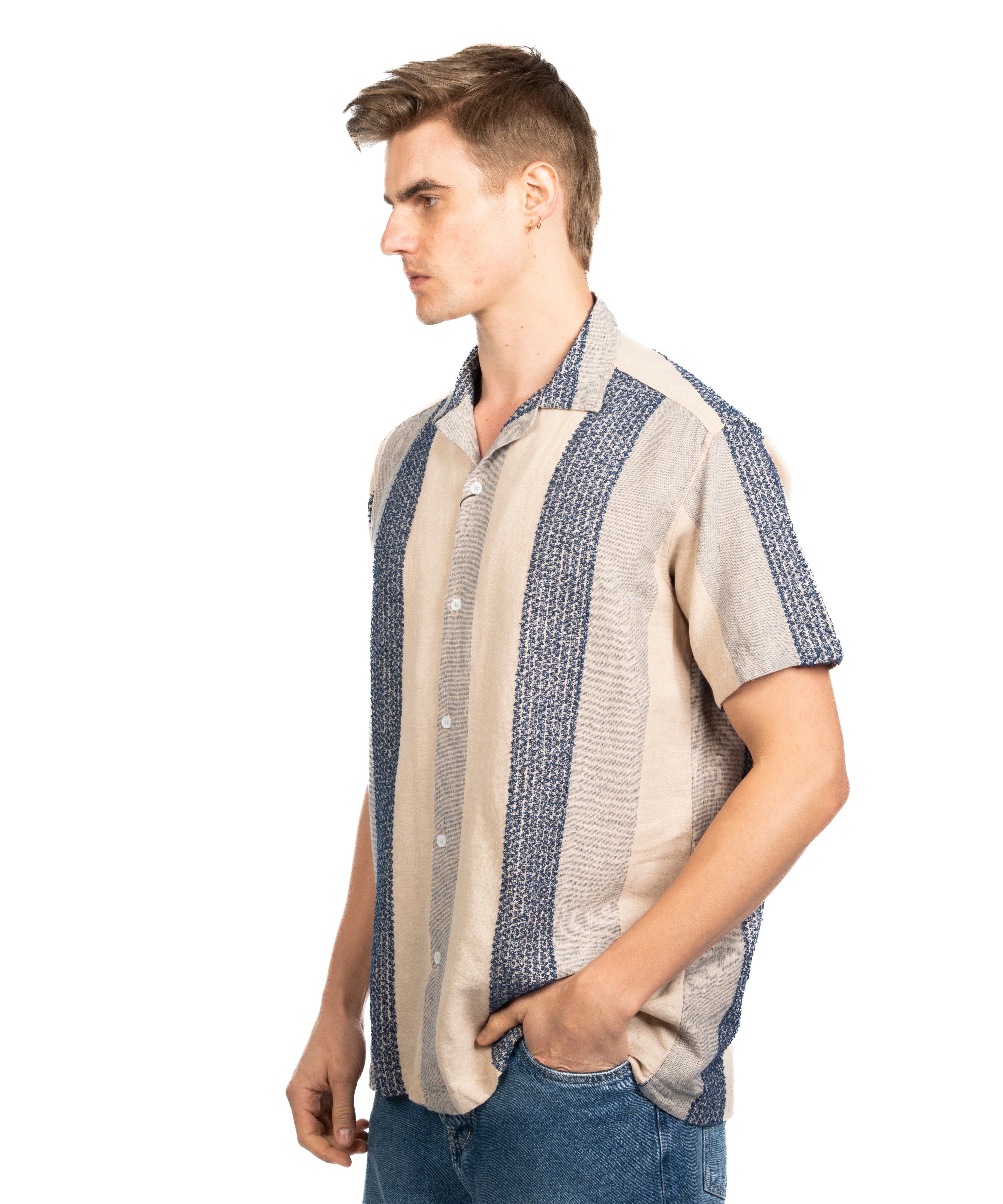 Half Sleeve Shirt - Men - Striped