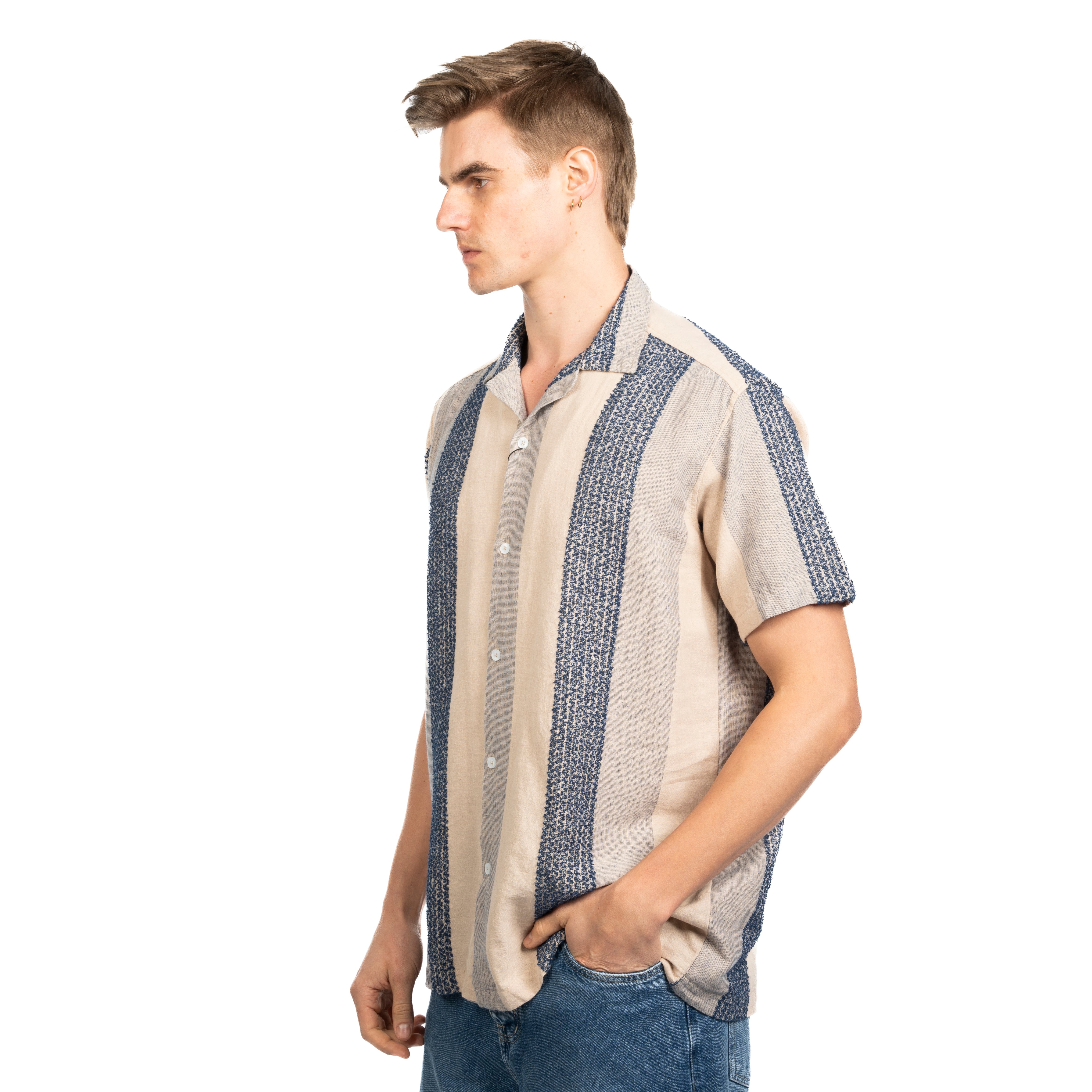 Half Sleeve Shirt - Men - Striped