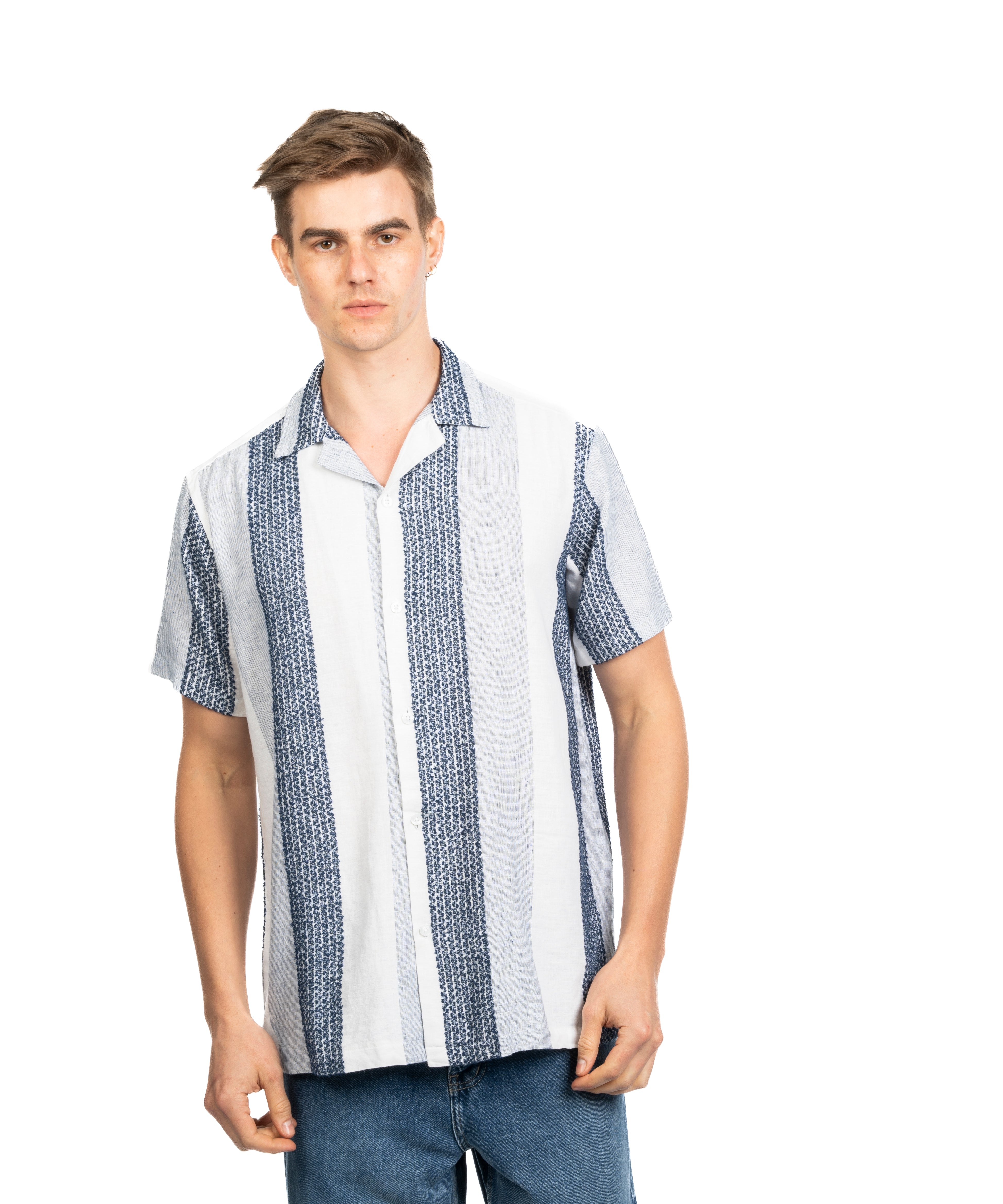 Half Sleeve Shirt - Men - Striped