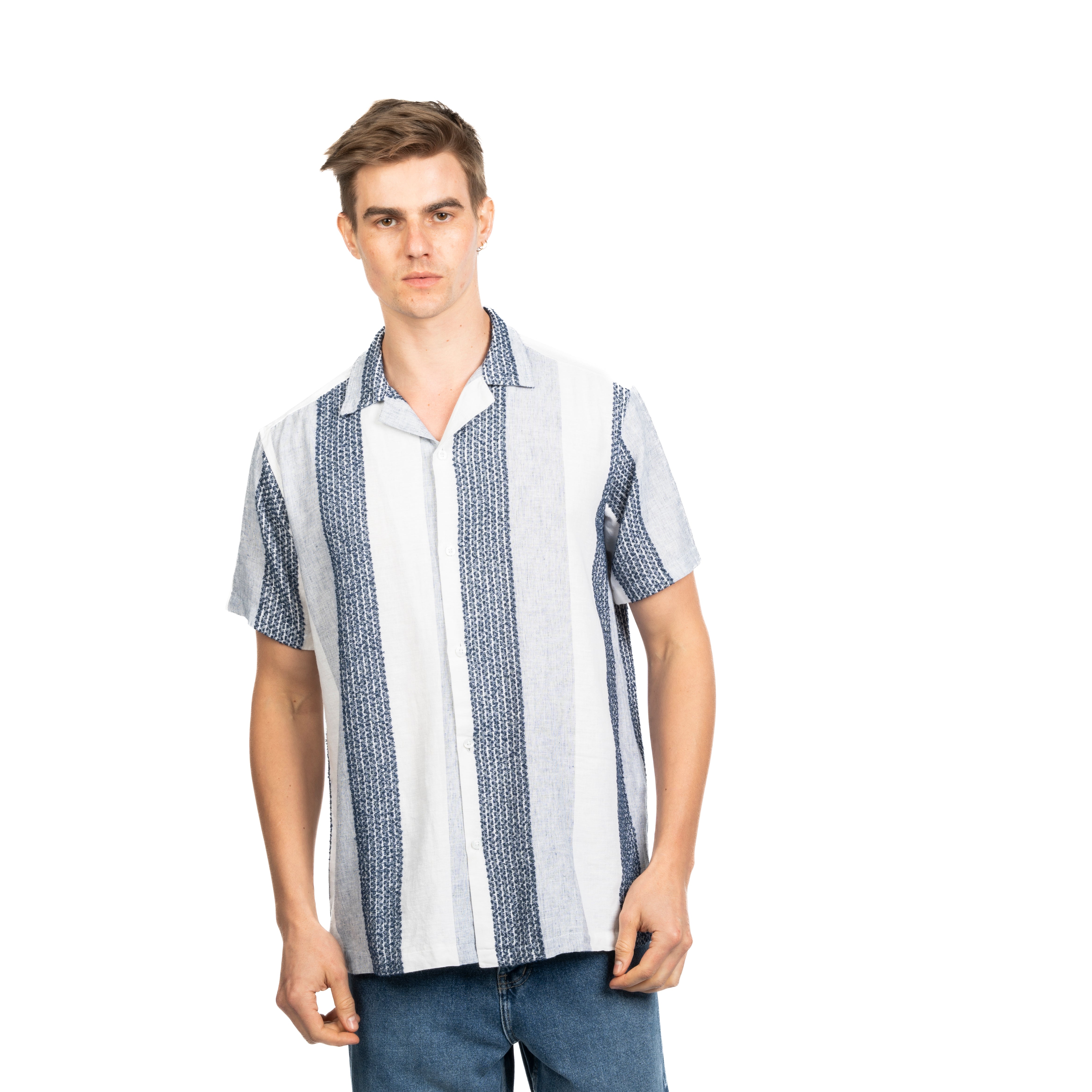 Half Sleeve Shirt - Men - Striped