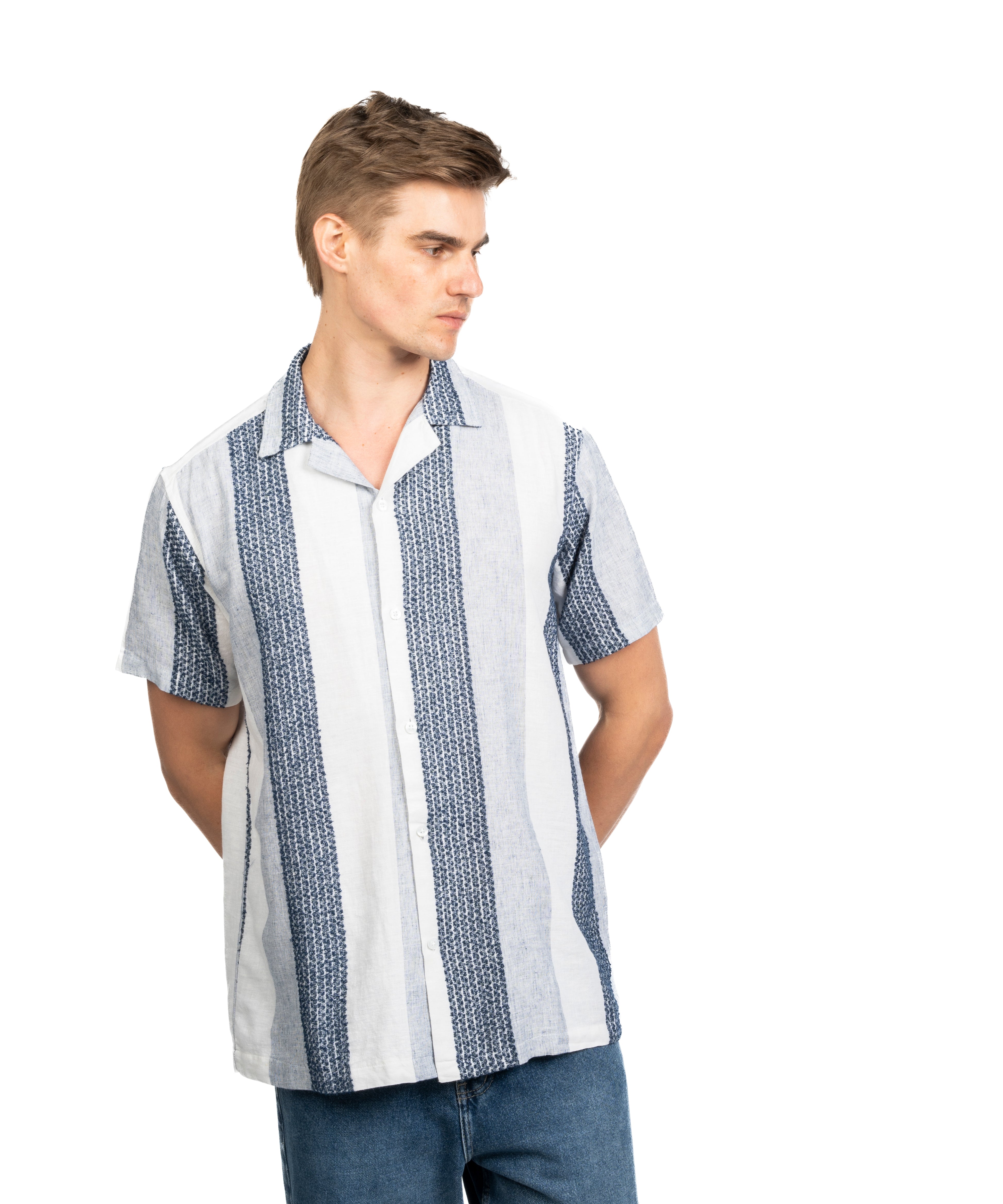Half Sleeve Shirt - Men - Striped