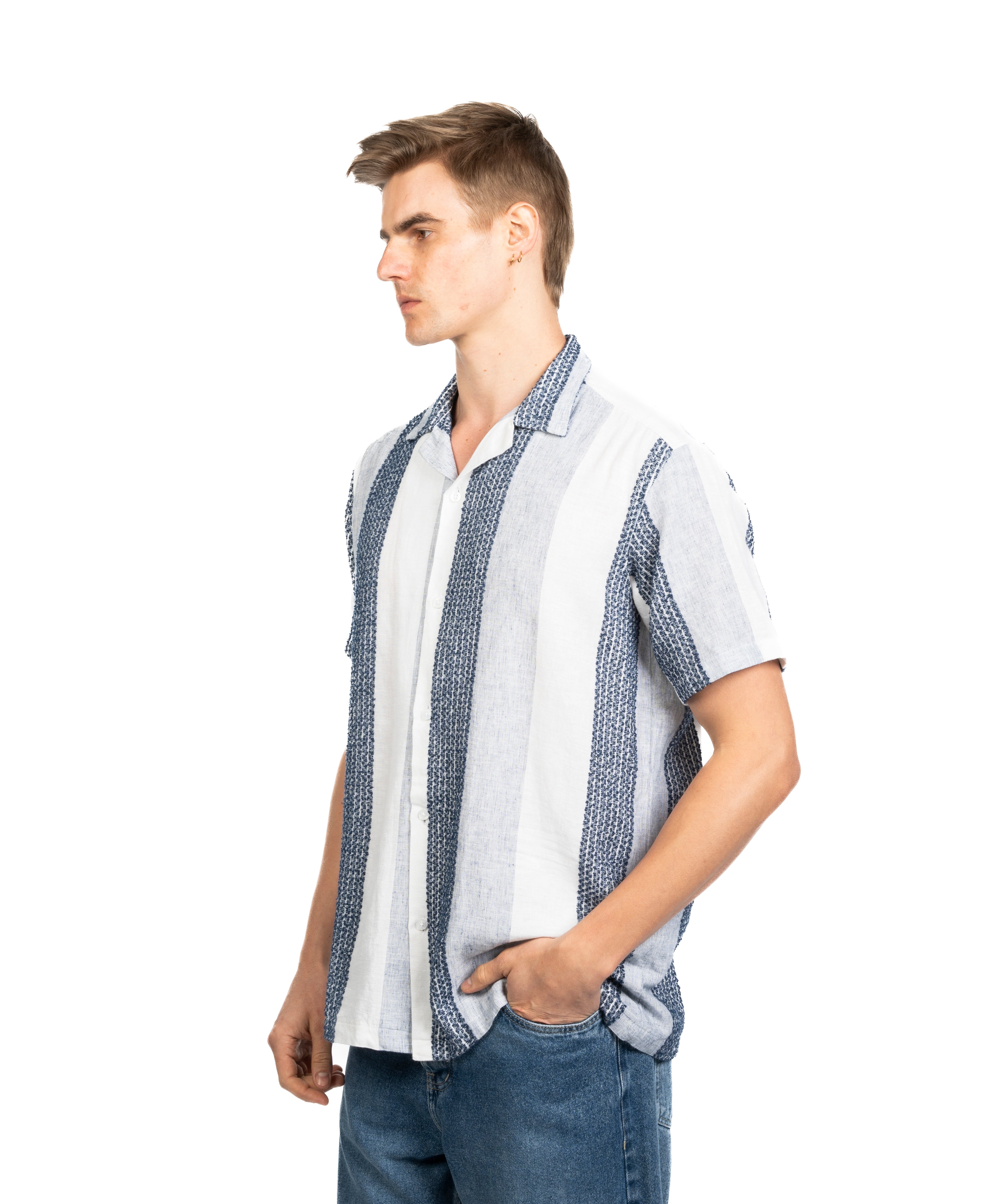 Half Sleeve Shirt - Men - Striped
