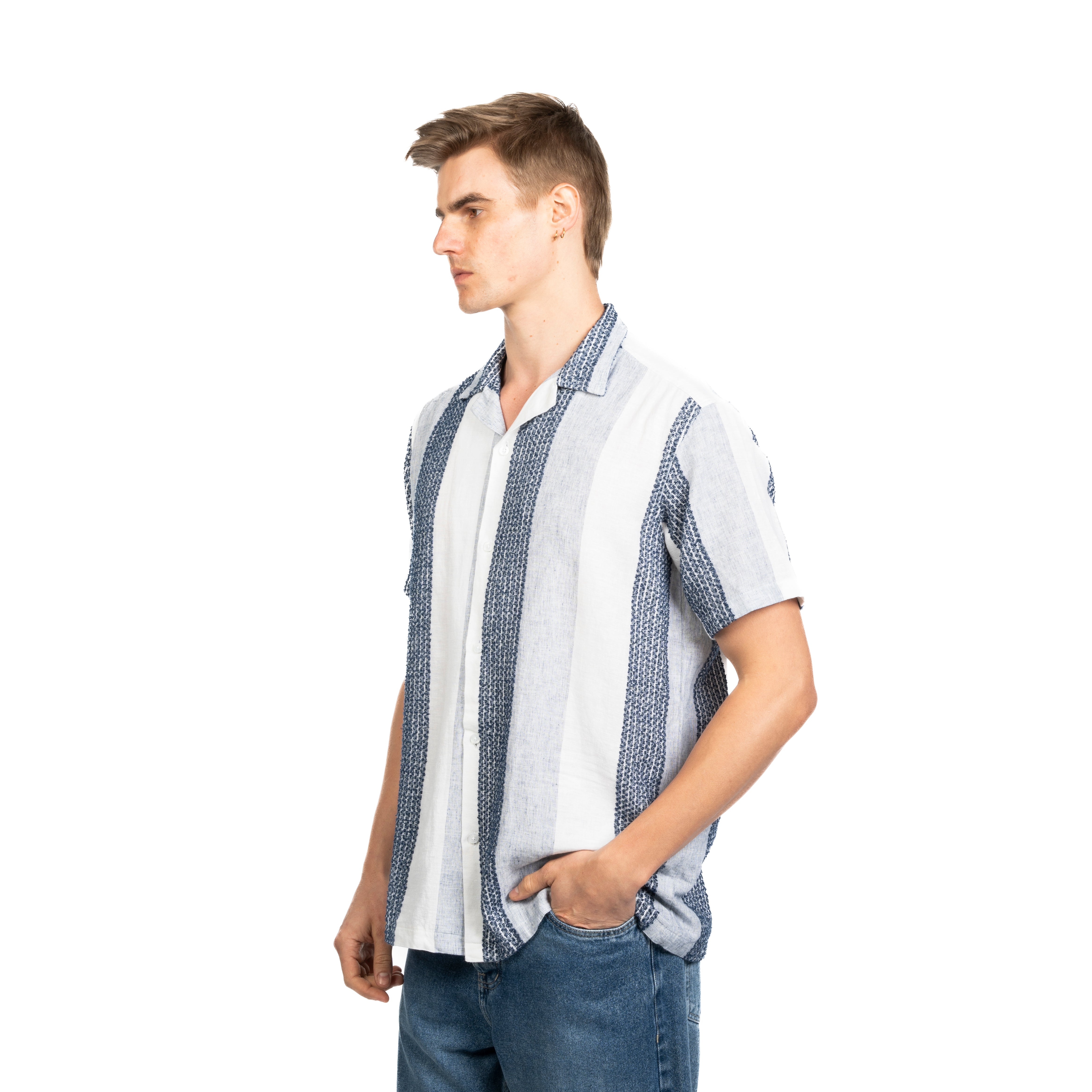 Half Sleeve Shirt - Men - Striped
