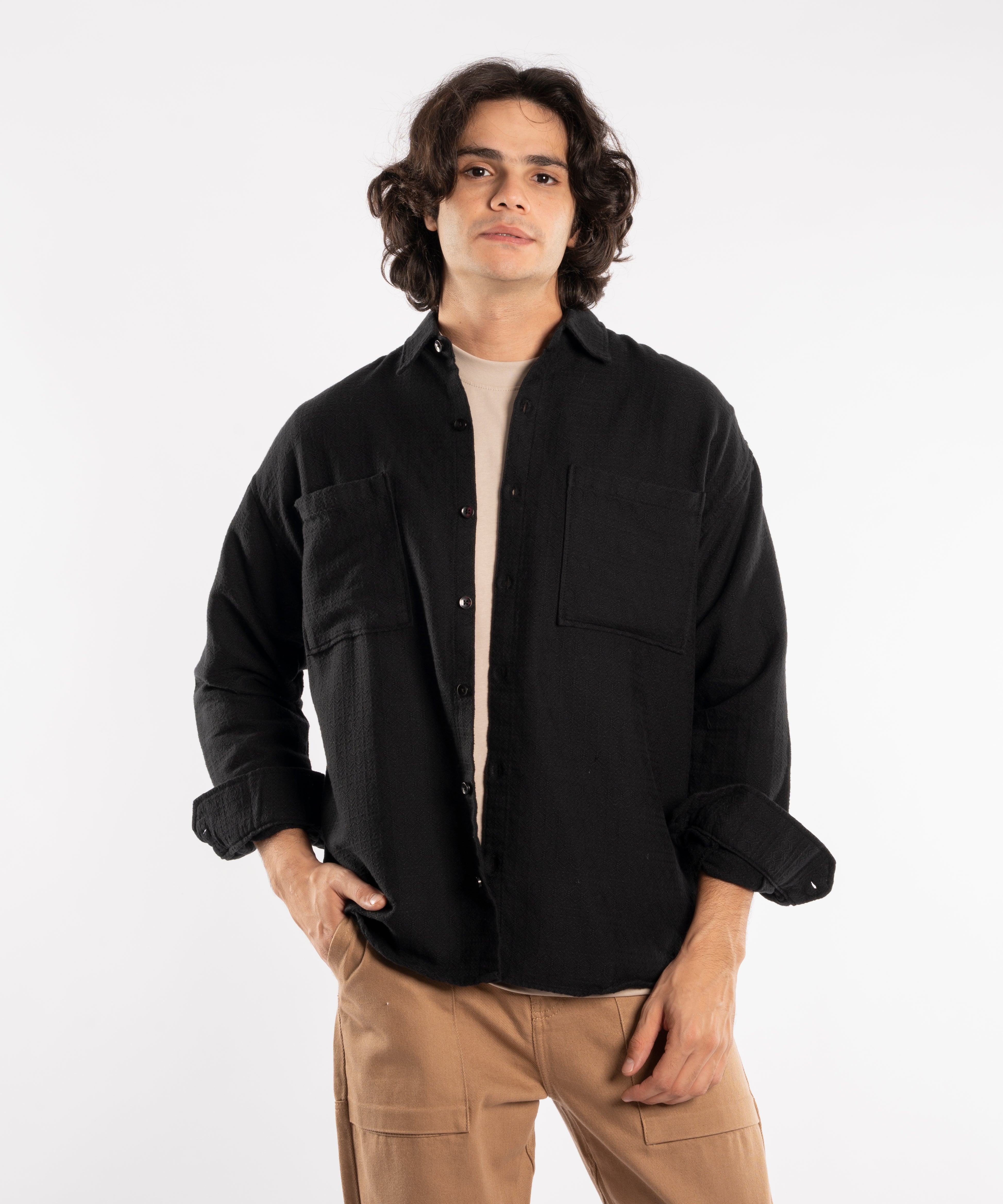 Long Sleeve Shirt - Men - Gabardine