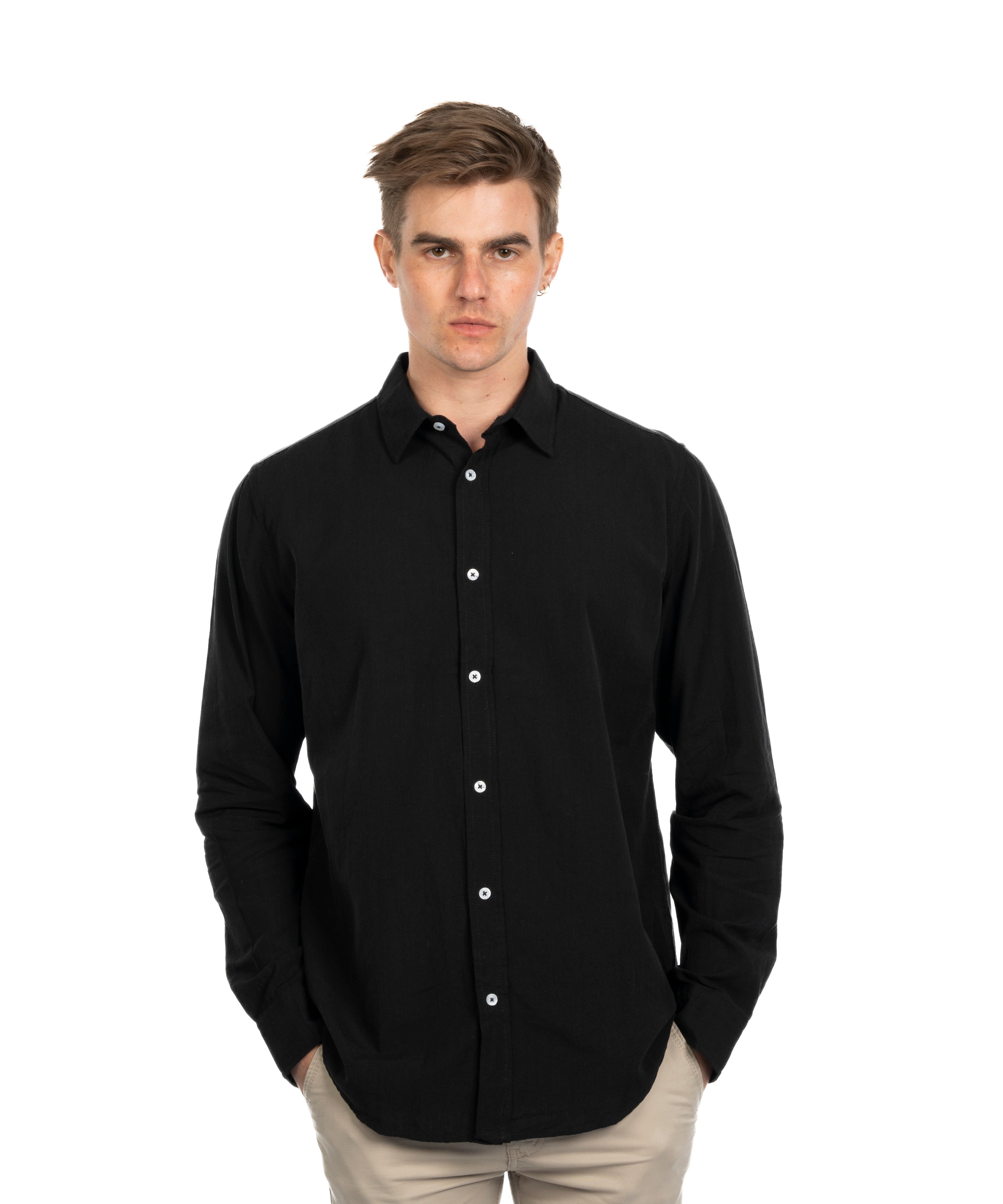 Long Sleeve Shirt - Men - Plain