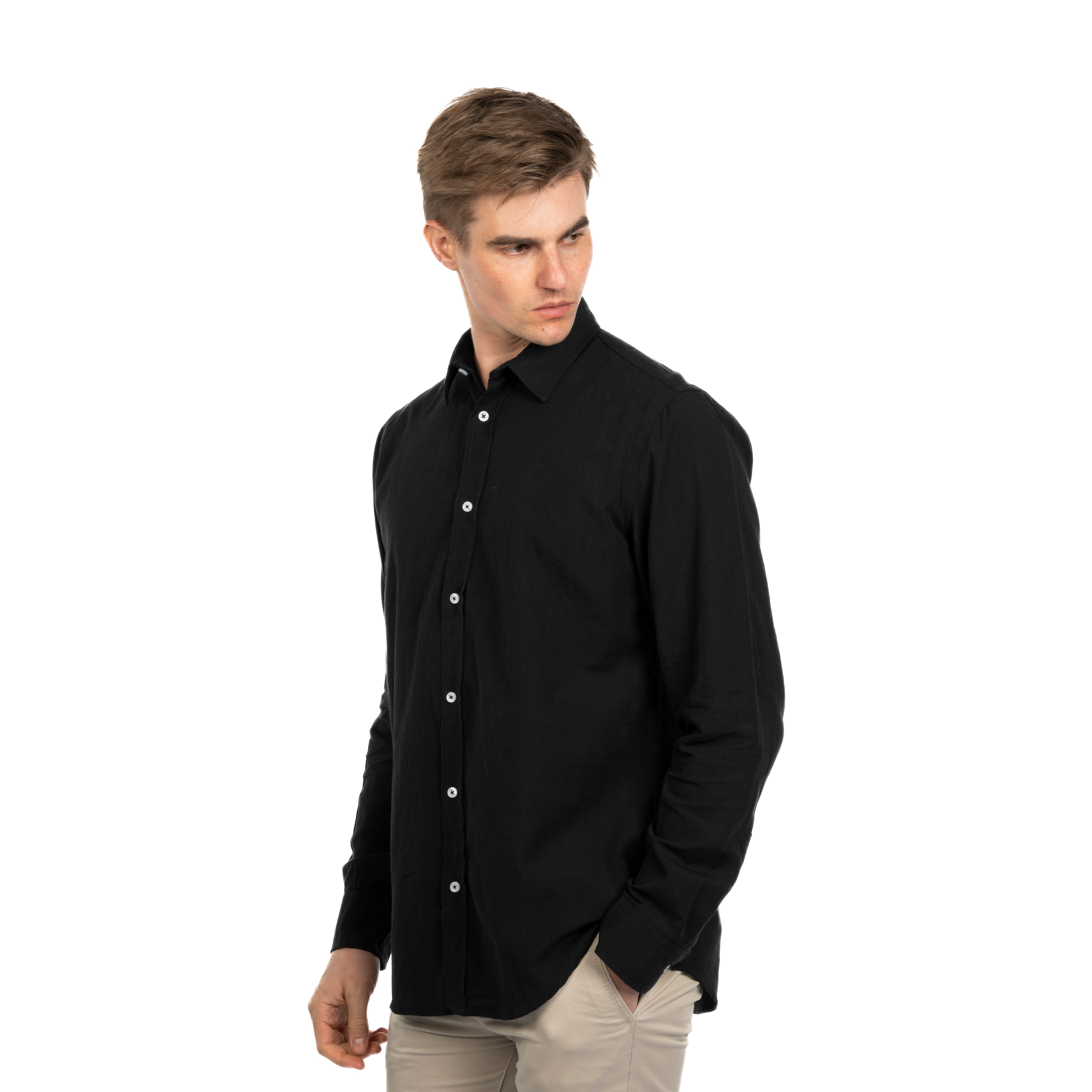 Long Sleeve Shirt - Men - Plain